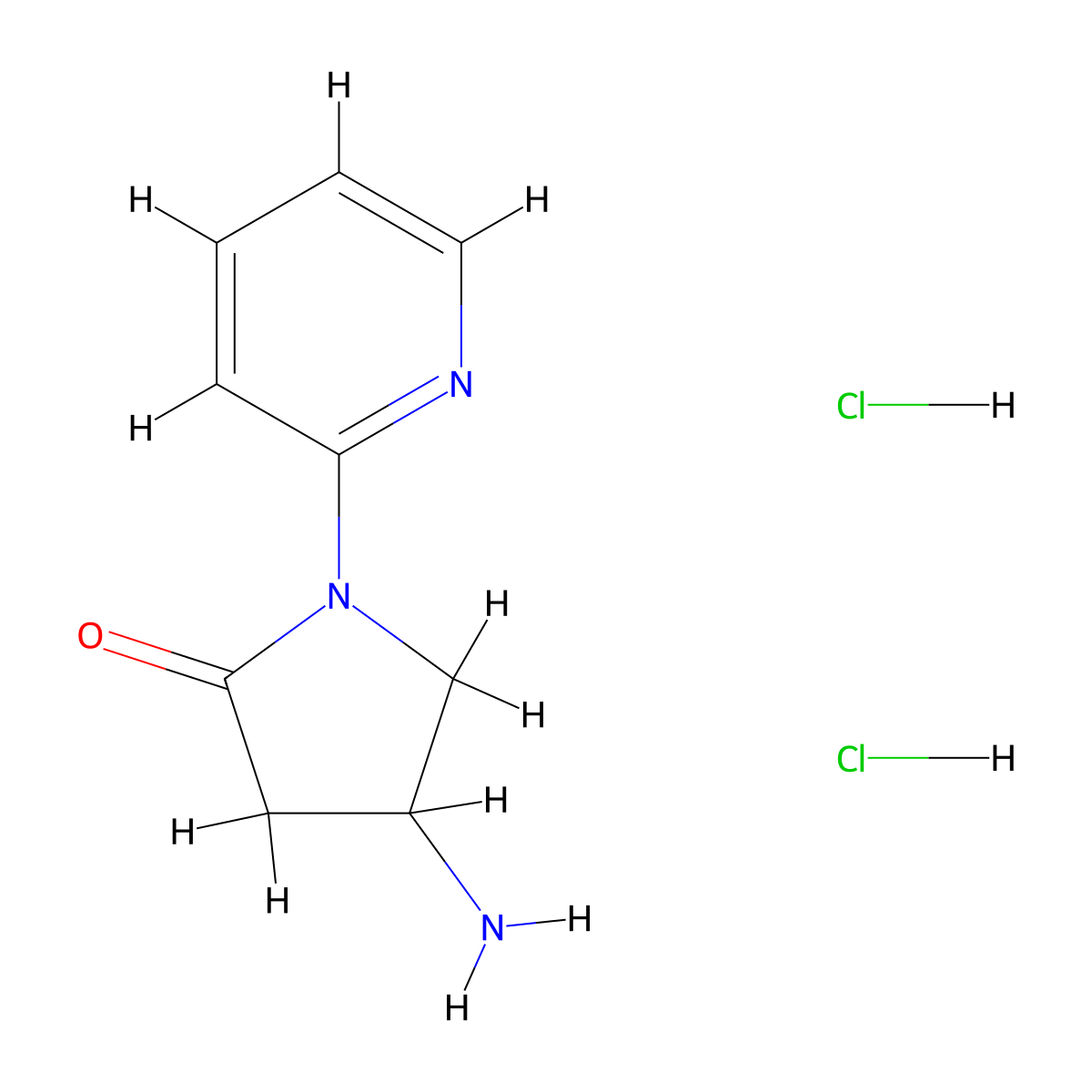 4-Amino-1-(pyridin-2-yl)pyrrolidin-2-one dihydrochloride molecular structure, CAS 2995277-22-8