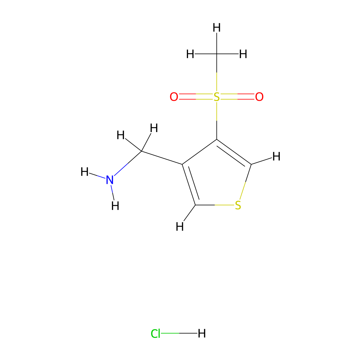 1-(4-Methanesulfonylthiophen-3-yl)methanamine hydrochloride molecular structure, CAS 2995277-24-0