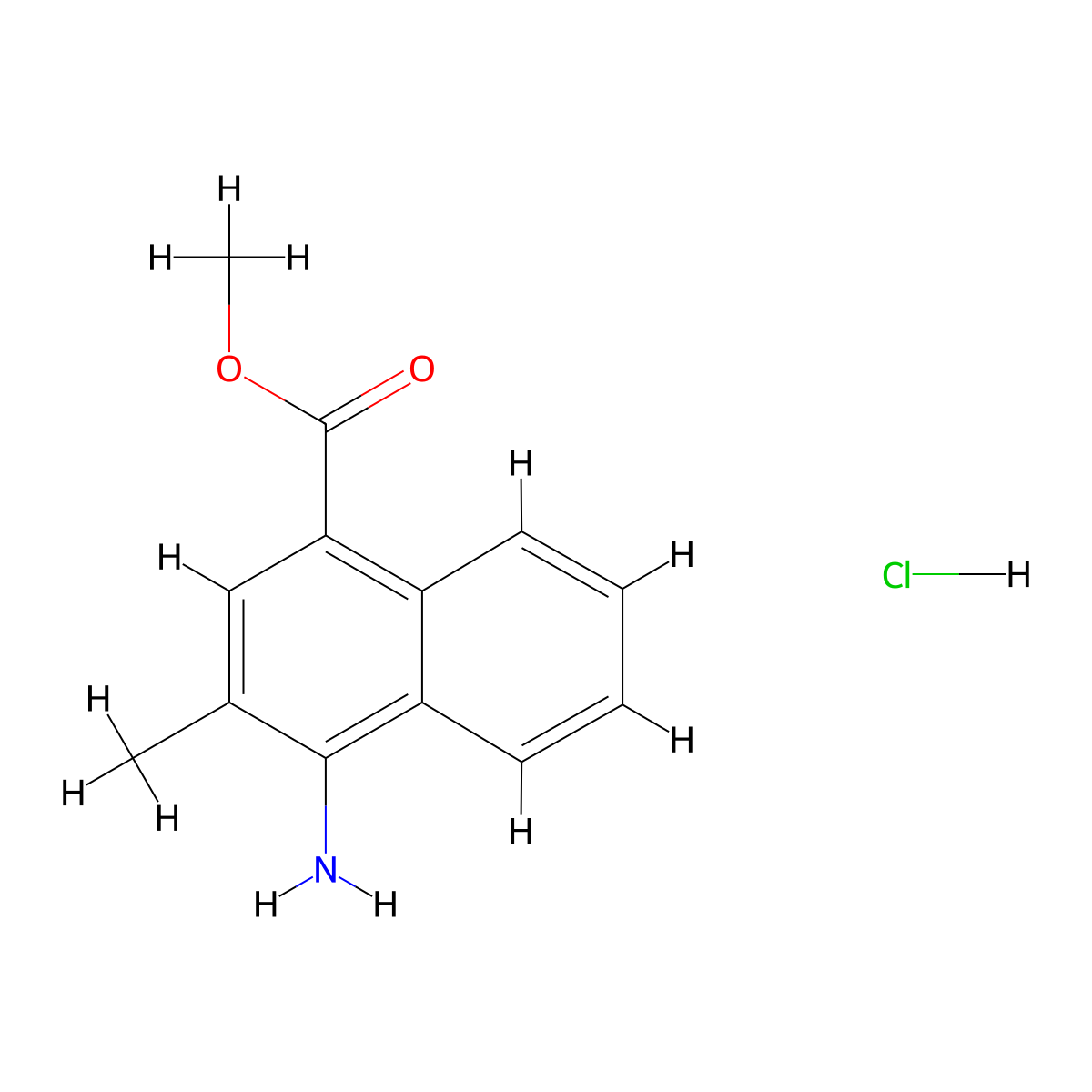 Methyl 4-amino-3-methylnaphthalene-1-carboxylate hydrochloride molecular structure, CAS 2995277-26-2