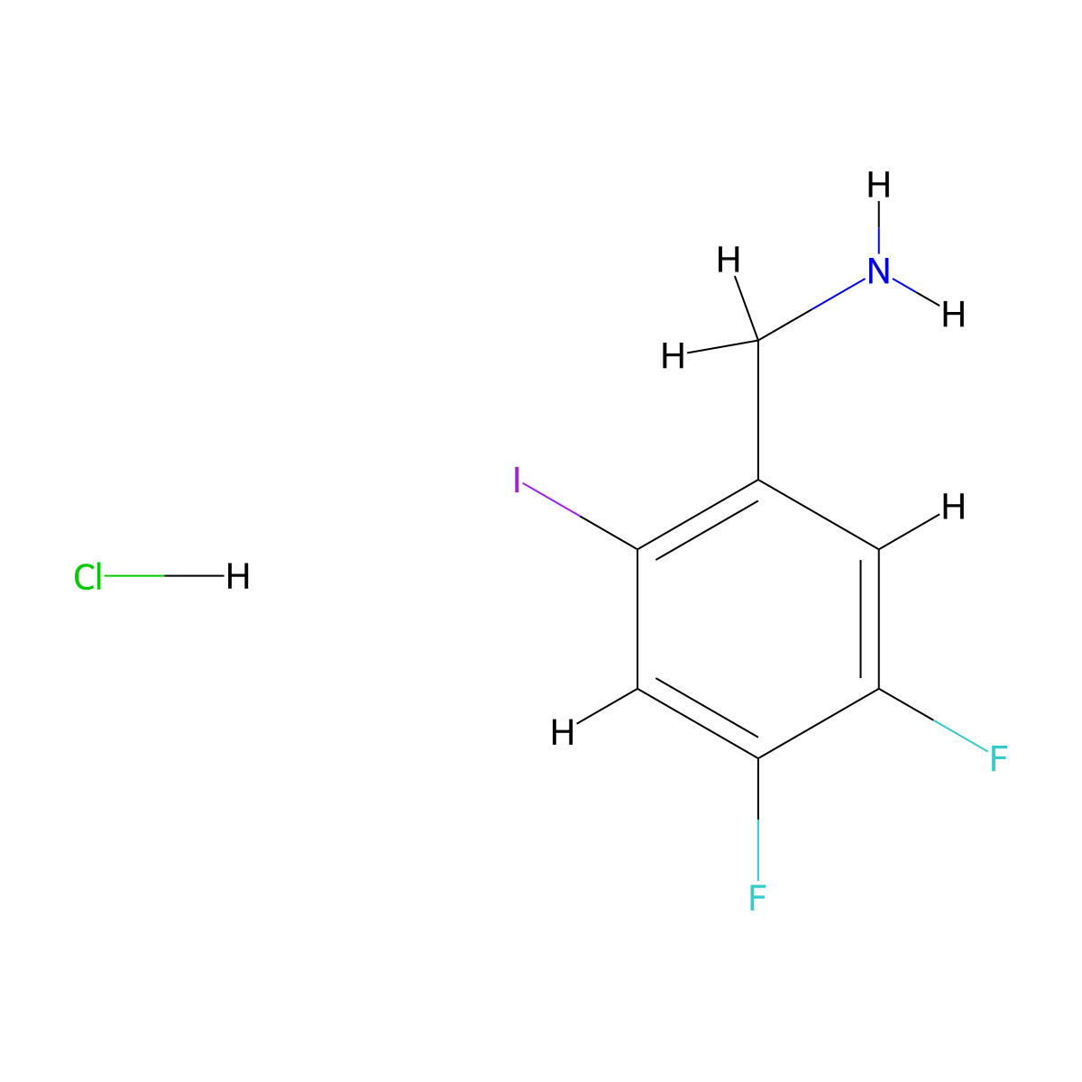 1-(4,5-Difluoro-2-iodophenyl)methanamine hydrochloride molecular structure, CAS 2995277-28-4