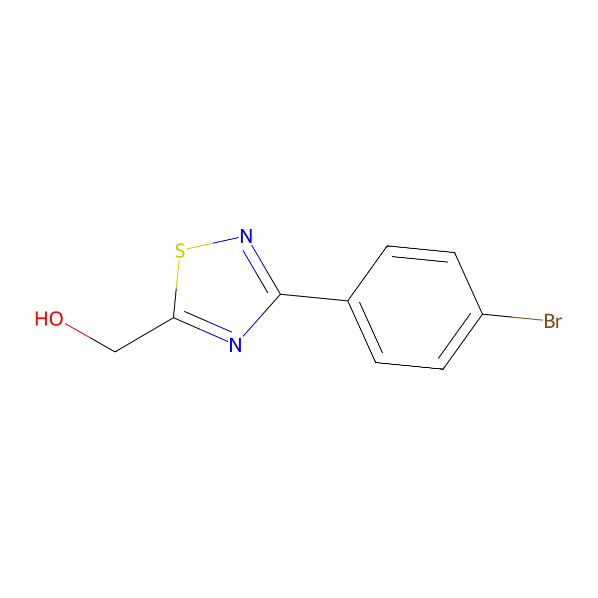 [3-(4-Bromophenyl)-1,2,4-thiadiazol-5-yl]methanol molecular structure, CAS 2995277-34-2