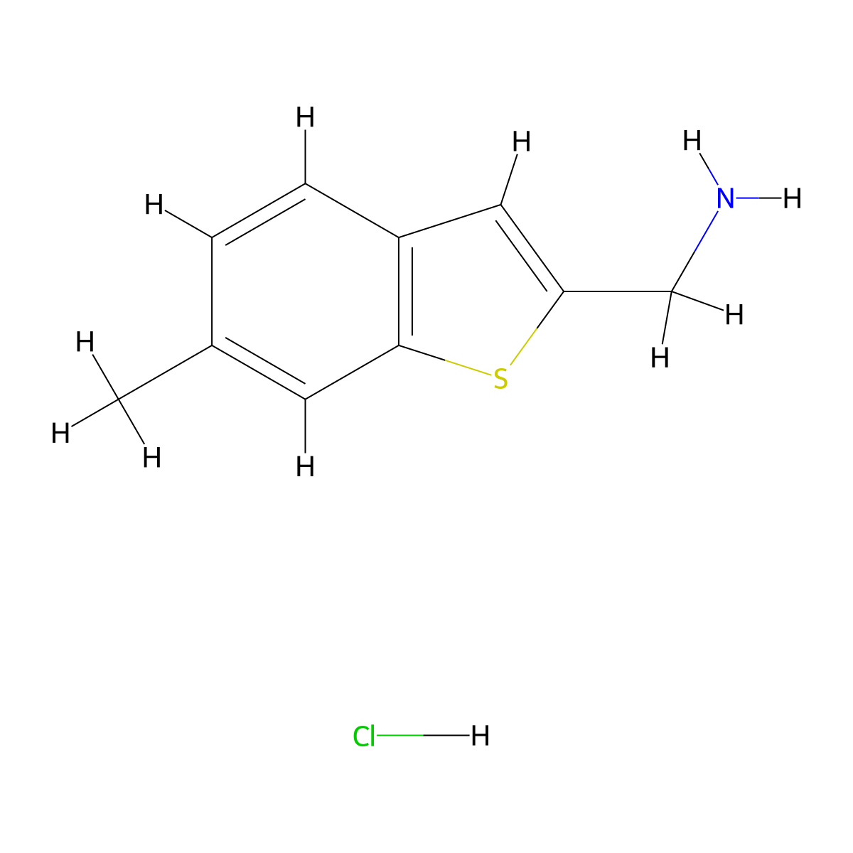 1-(6-Methyl-1-benzothiophen-2-yl)methanamine hydrochloride molecular structure, CAS 2995277-37-5