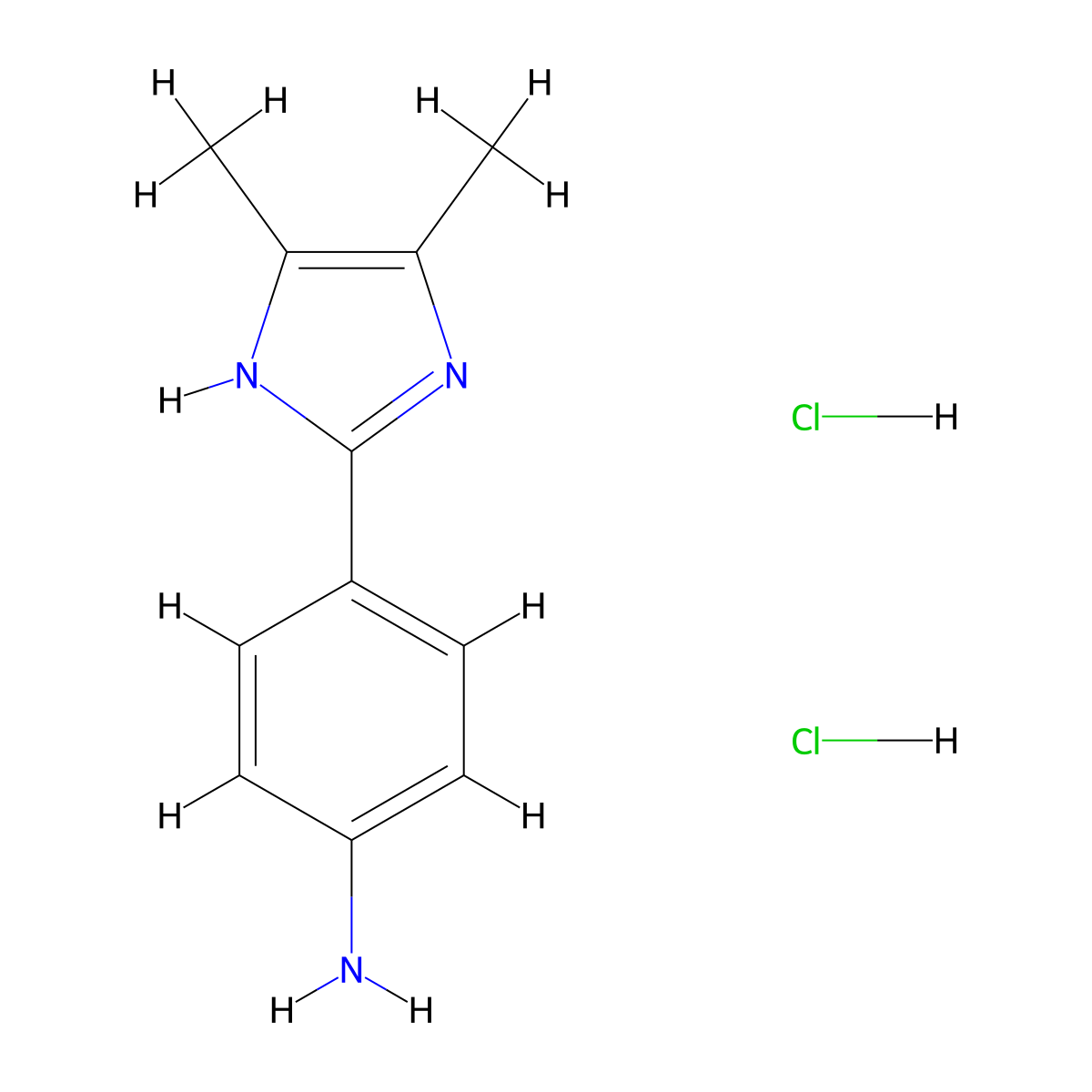 4-(4,5-dimethyl-1H-imidazol-2-yl)aniline dihydrochloride molecular structure, CAS 2995277-39-7