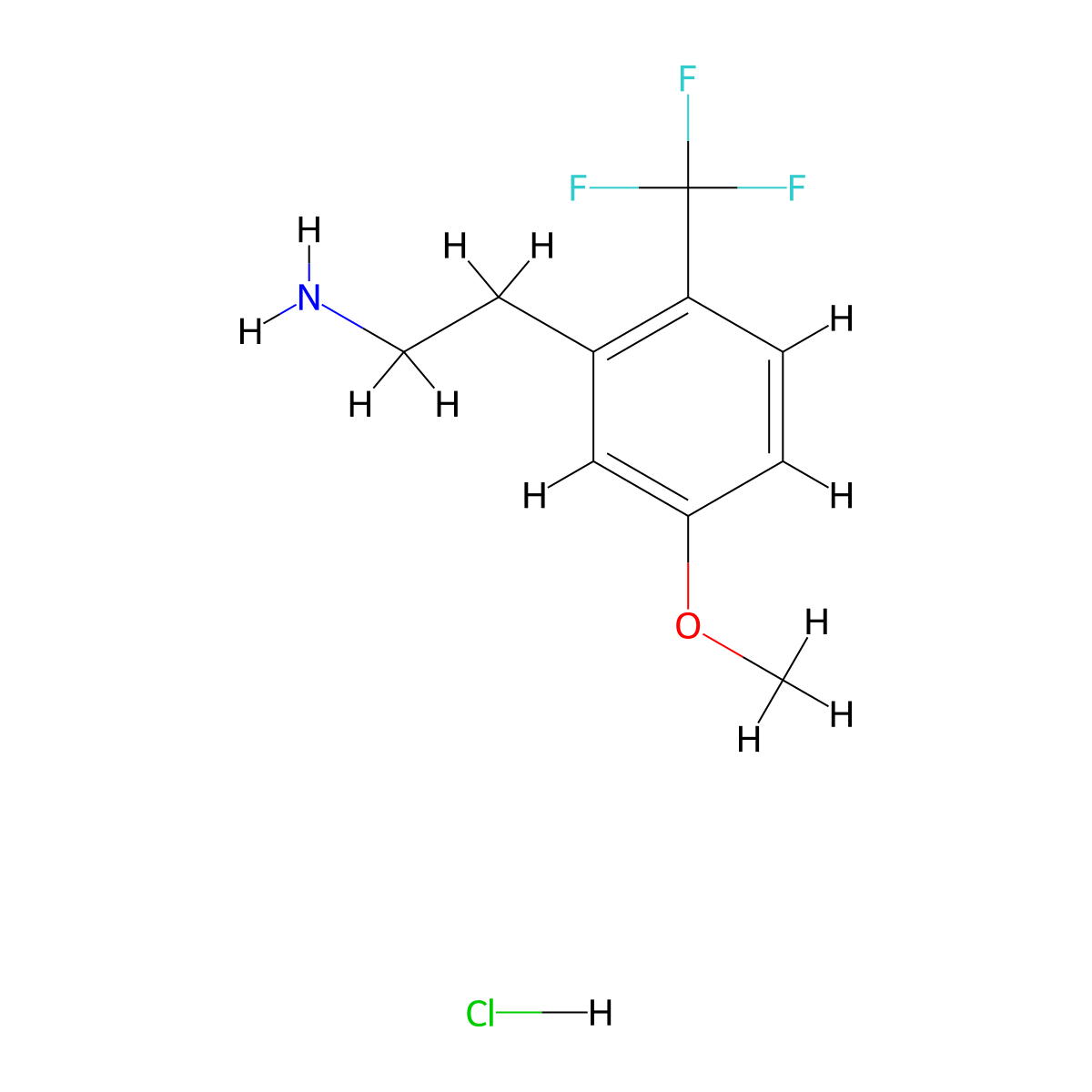 2-[5-Methoxy-2-(trifluoromethyl)phenyl]ethan-1-amine hydrochloride molecular structure, CAS 2995277-41-1