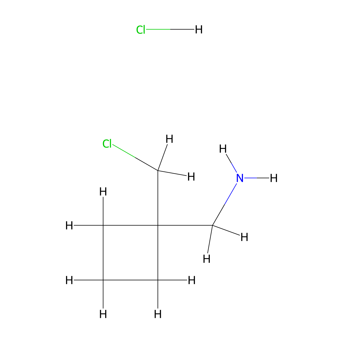 1-[1-(Chloromethyl)cyclobutyl]methanamine hydrochloride molecular structure, CAS 2995277-43-3