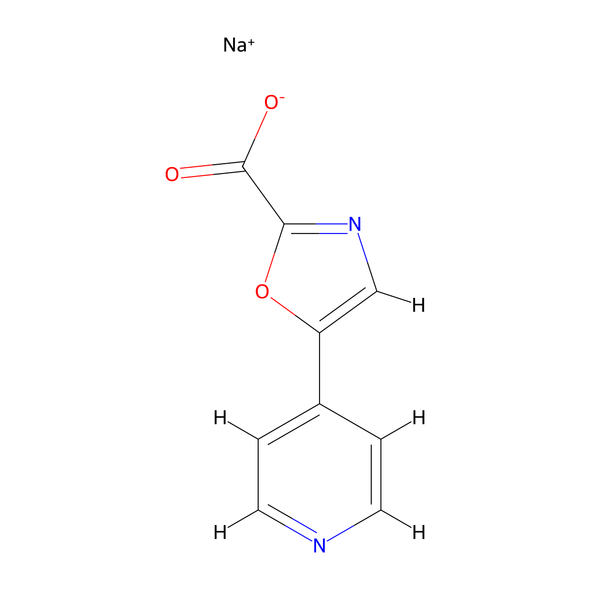 Sodium 5-pyridin-4-yl-1,3-oxazole-2-carboxylate molecular structure, CAS 2995277-45-5