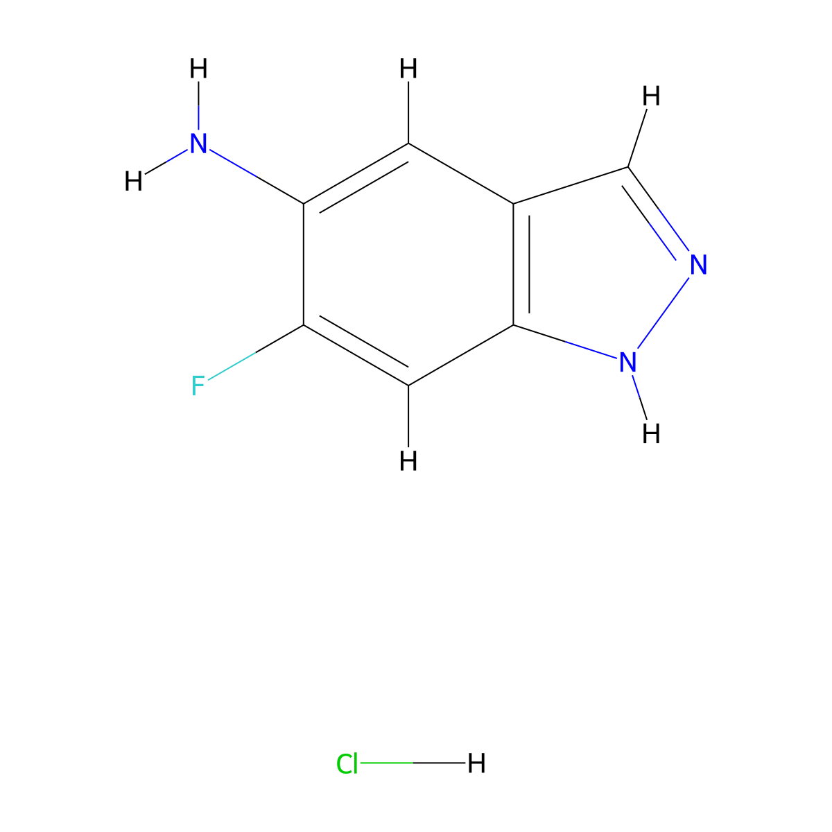 6-fluoro-1H-indazol-5-amine hydrochloride molecular structure, CAS 2995277-50-2