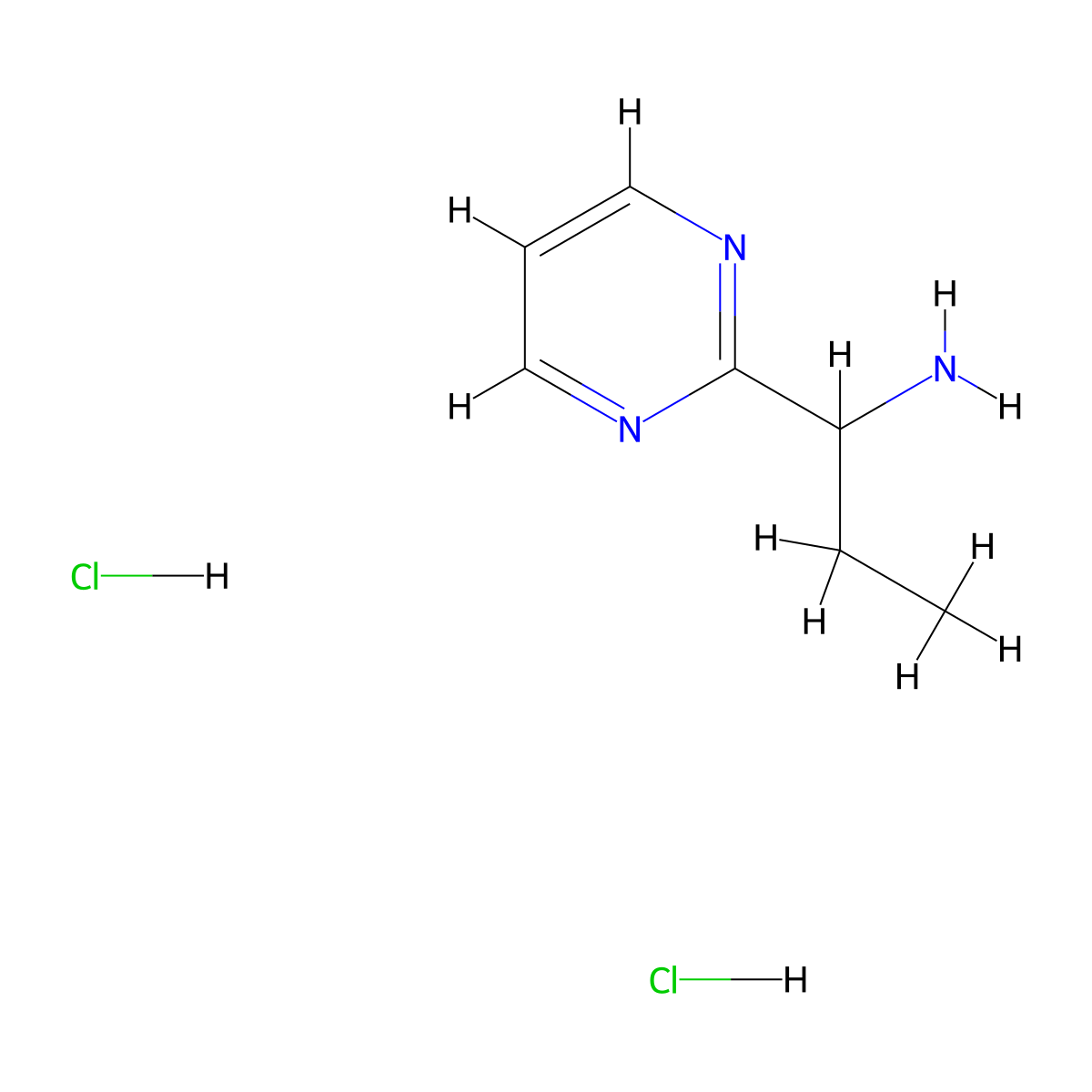 1-(Pyrimidin-2-yl)propan-1-amine dihydrochloride molecular structure, CAS 2995277-54-6
