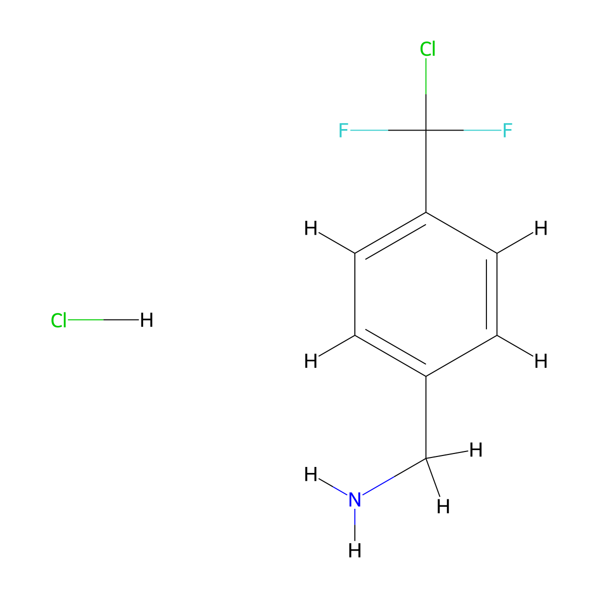 1-[4-(Chlorodifluoromethyl)phenyl]methanamine hydrochloride molecular structure, CAS 2995277-56-8