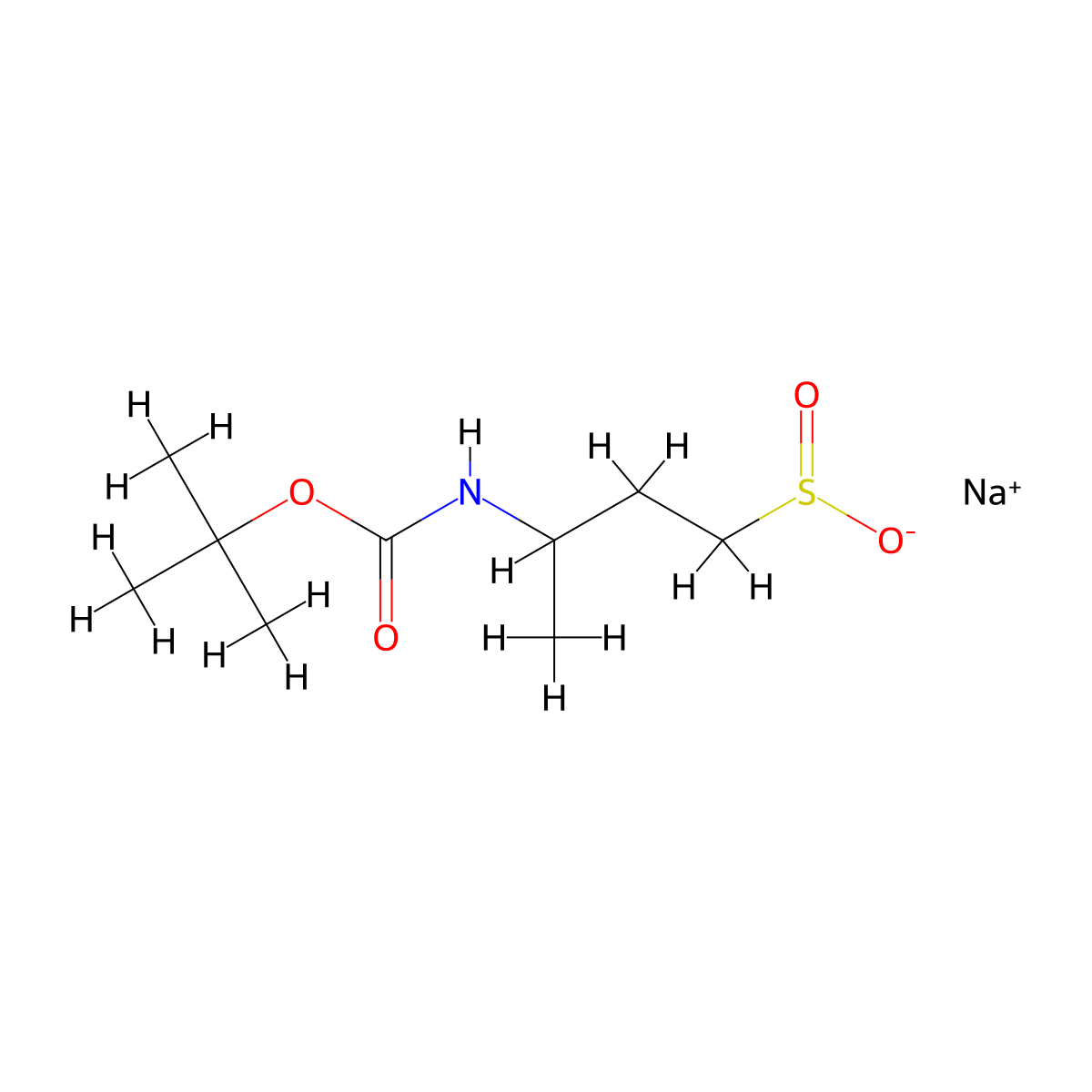 Sodium 3-{[(tert-butoxy)carbonyl]amino}butane-1-sulfinate molecular structure, CAS 2995277-58-0