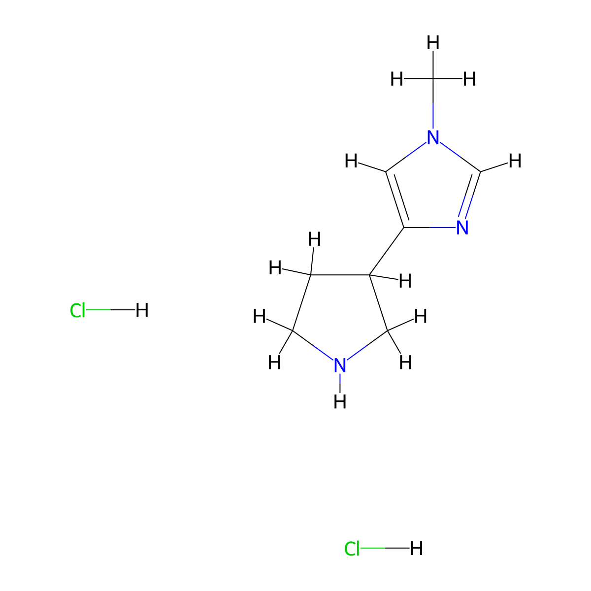 1-Methyl-4-pyrrolidin-3-ylimidazole;dihydrochloride molecular structure, CAS 2995277-64-8