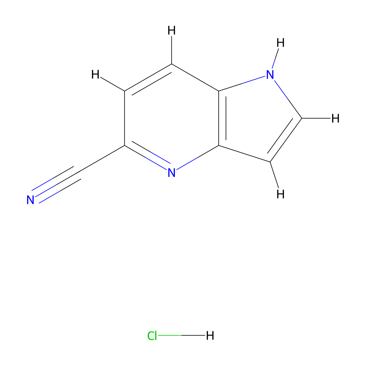 1H-pyrrolo[3,2-b]pyridine-5-carbonitrile hydrochloride molecular structure, CAS 2995277-66-0