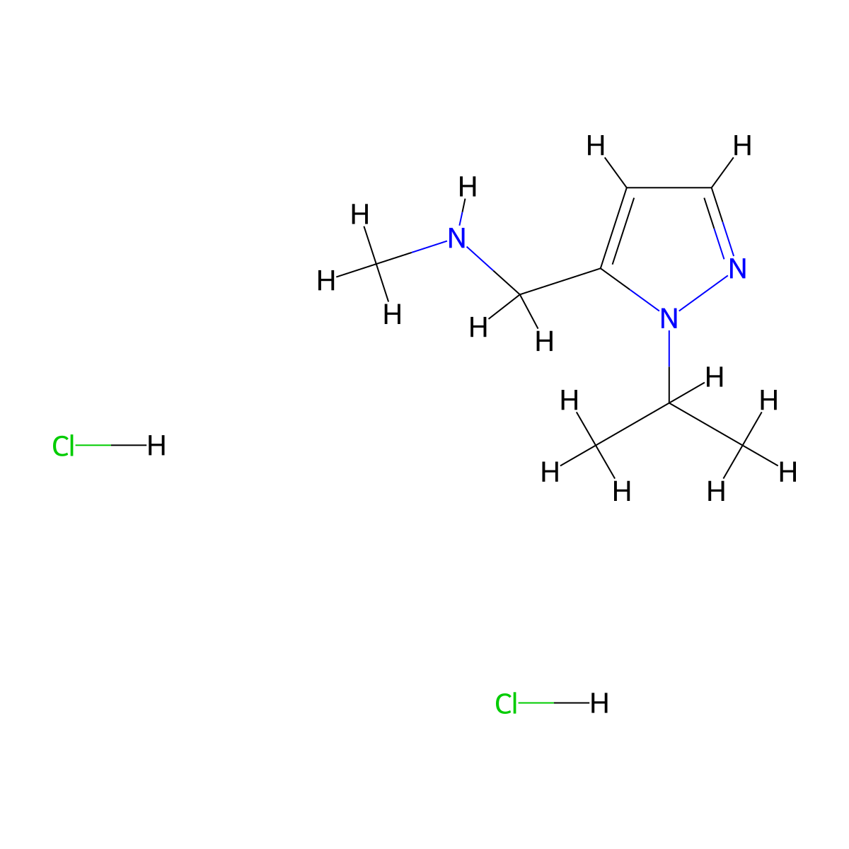 methyl({[1-(propan-2-yl)-1H-pyrazol-5-yl]methyl})amine dihydrochloride molecular structure, CAS 2995277-73-9
