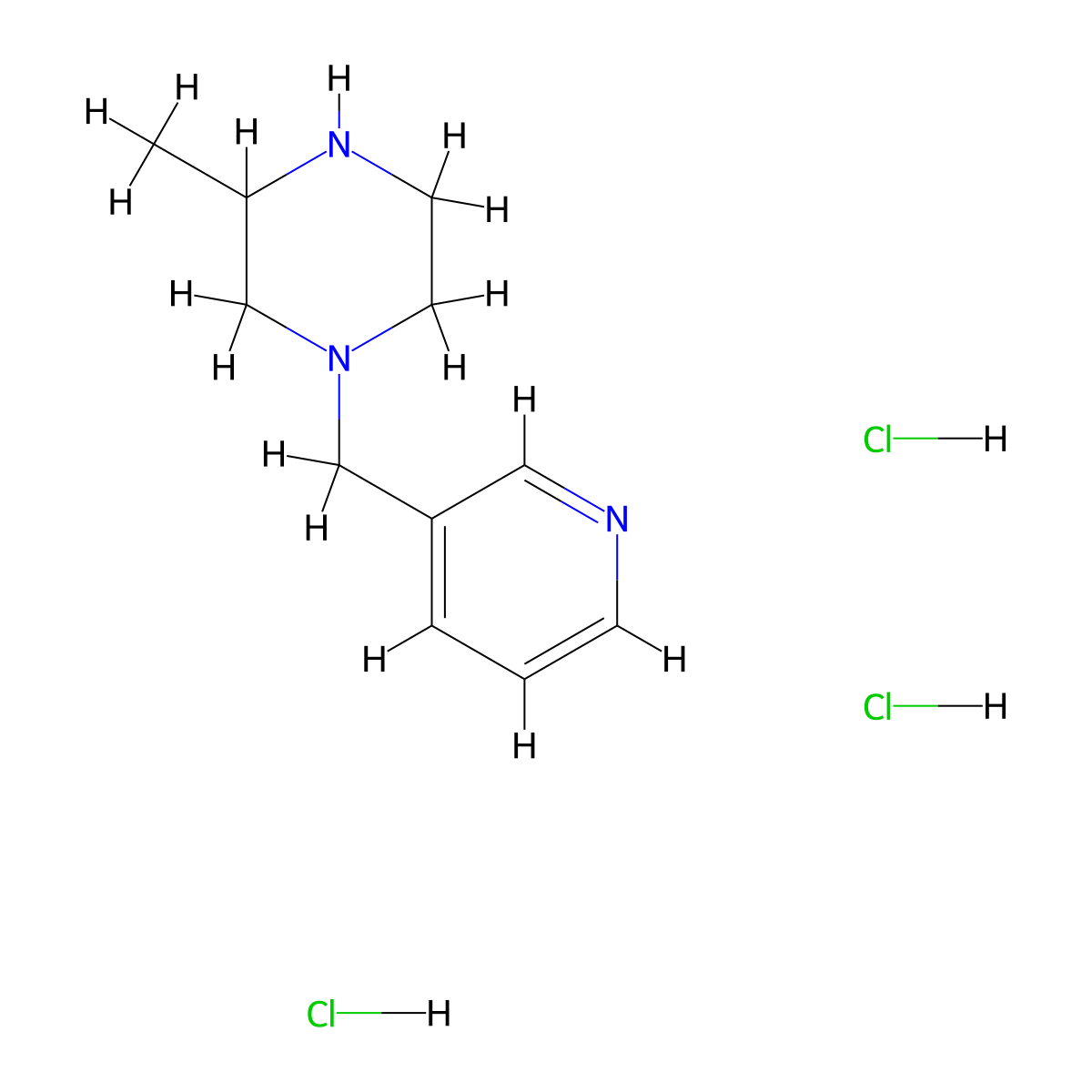 3-Methyl-1-[(pyridin-3-yl)methyl]piperazine trihydrochloride molecular structure, CAS 2995277-74-0