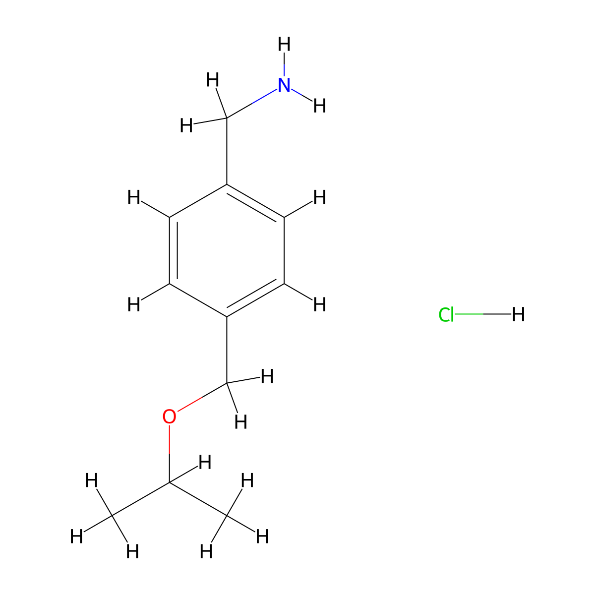 1-{4-[(Propan-2-yloxy)methyl]phenyl}methanamine hydrochloride molecular structure, CAS 2995277-77-3