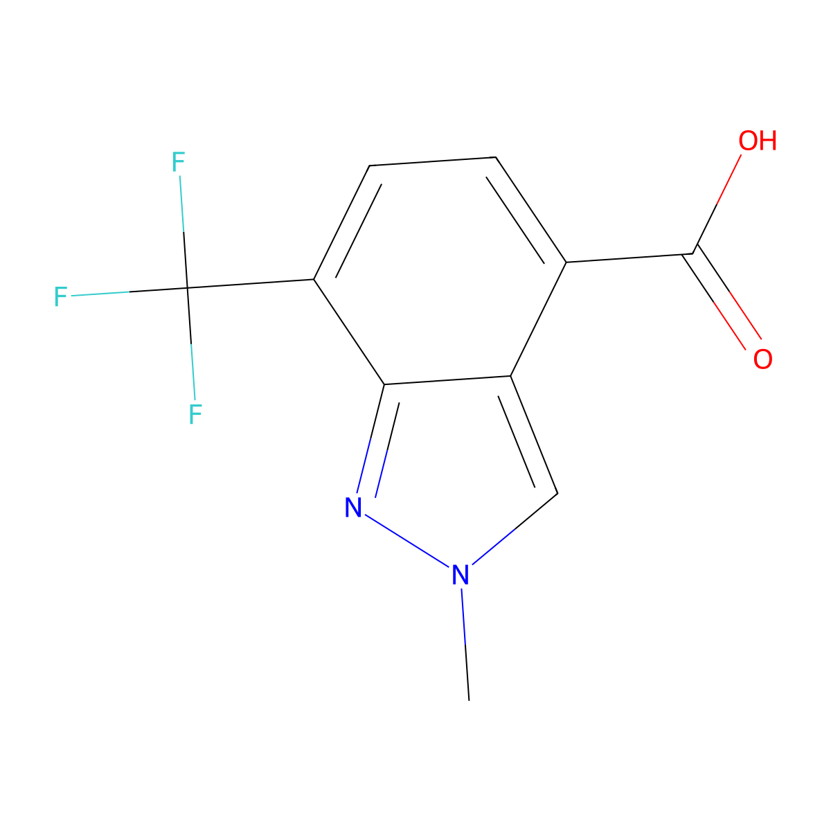 2-methyl-7-(trifluoromethyl)-2H-indazole-4-carboxylic acid molecular structure, CAS 2995277-81-9