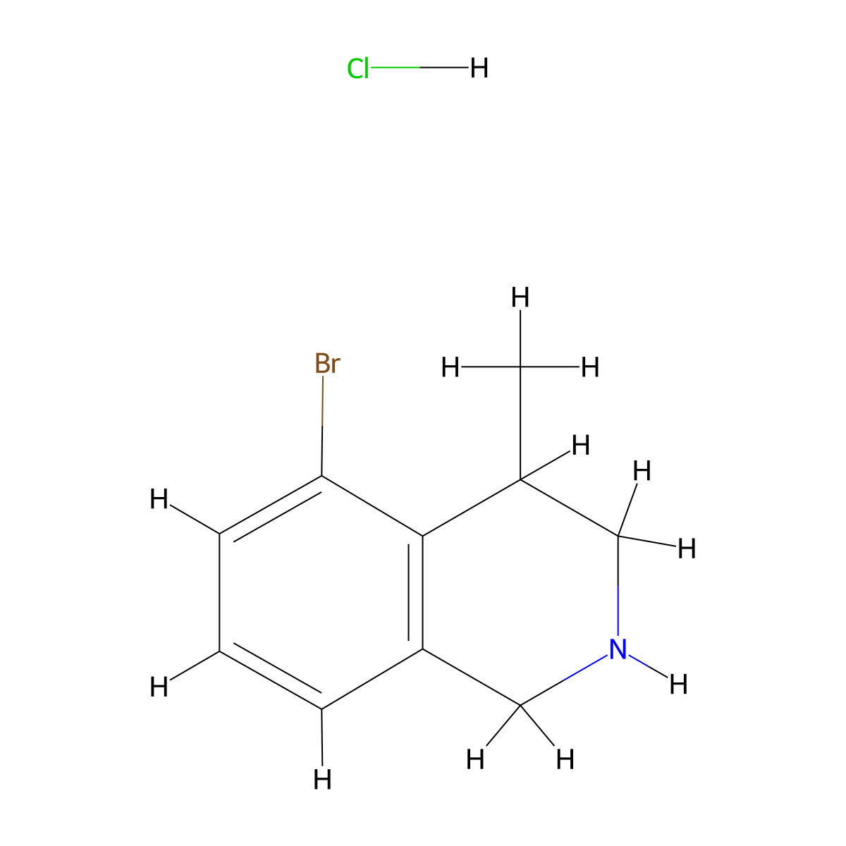 5-Bromo-4-methyl-1,2,3,4-tetrahydroisoquinoline hydrochloride molecular structure, CAS 2995277-85-3