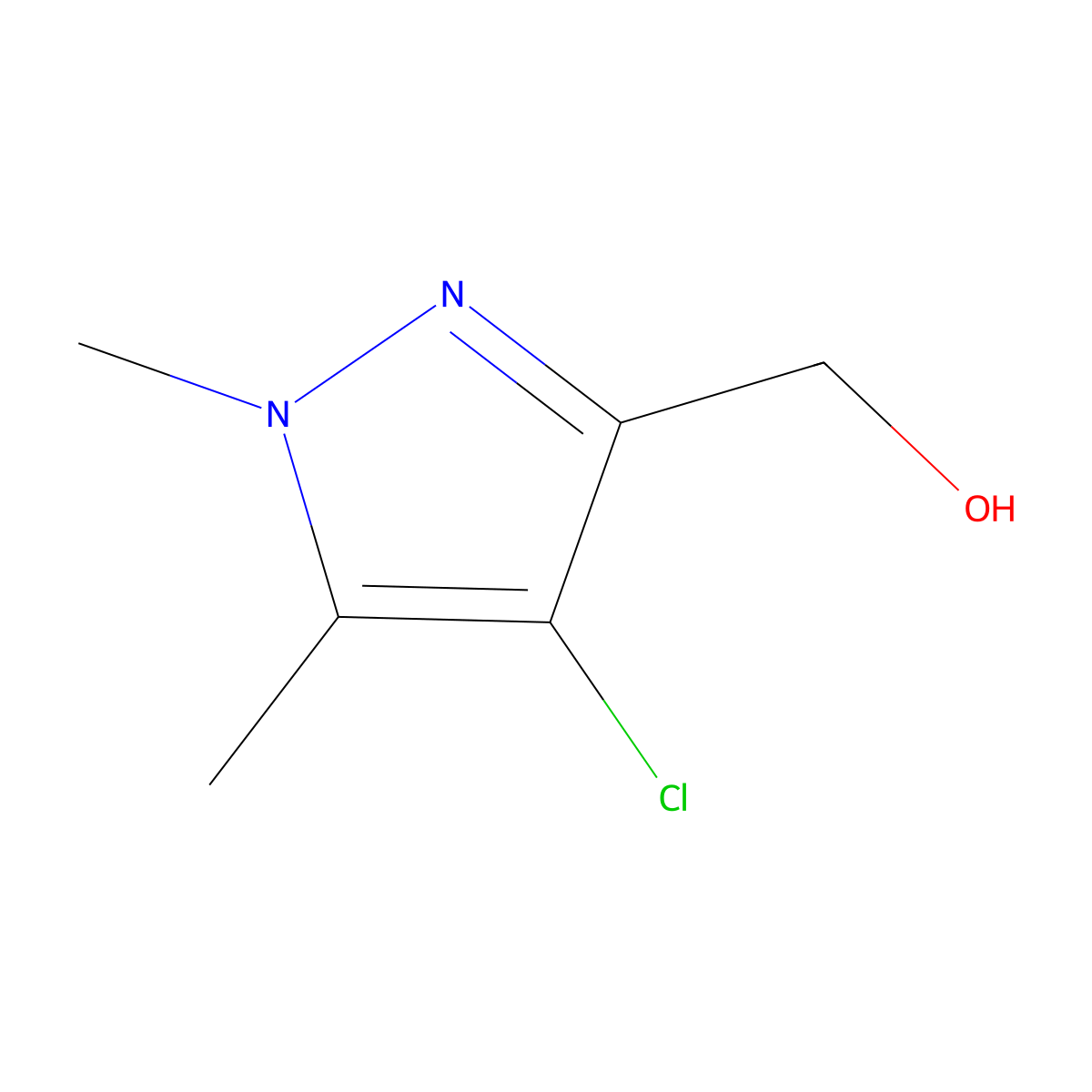 (4-chloro-1,5-dimethyl-1H-pyrazol-3-yl)methanol molecular structure, CAS 2995277-87-5