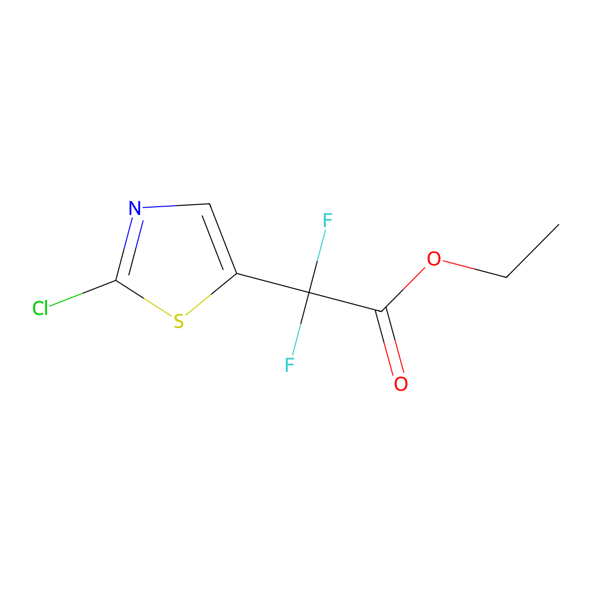 Ethyl 2-(2-chloro-1,3-thiazol-5-yl)-2,2-difluoroacetate molecular structure, CAS 2995277-89-7
