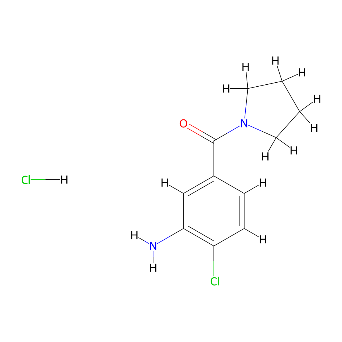 2-Chloro-5-(pyrrolidine-1-carbonyl)aniline hydrochloride molecular structure, CAS 2995277-90-0