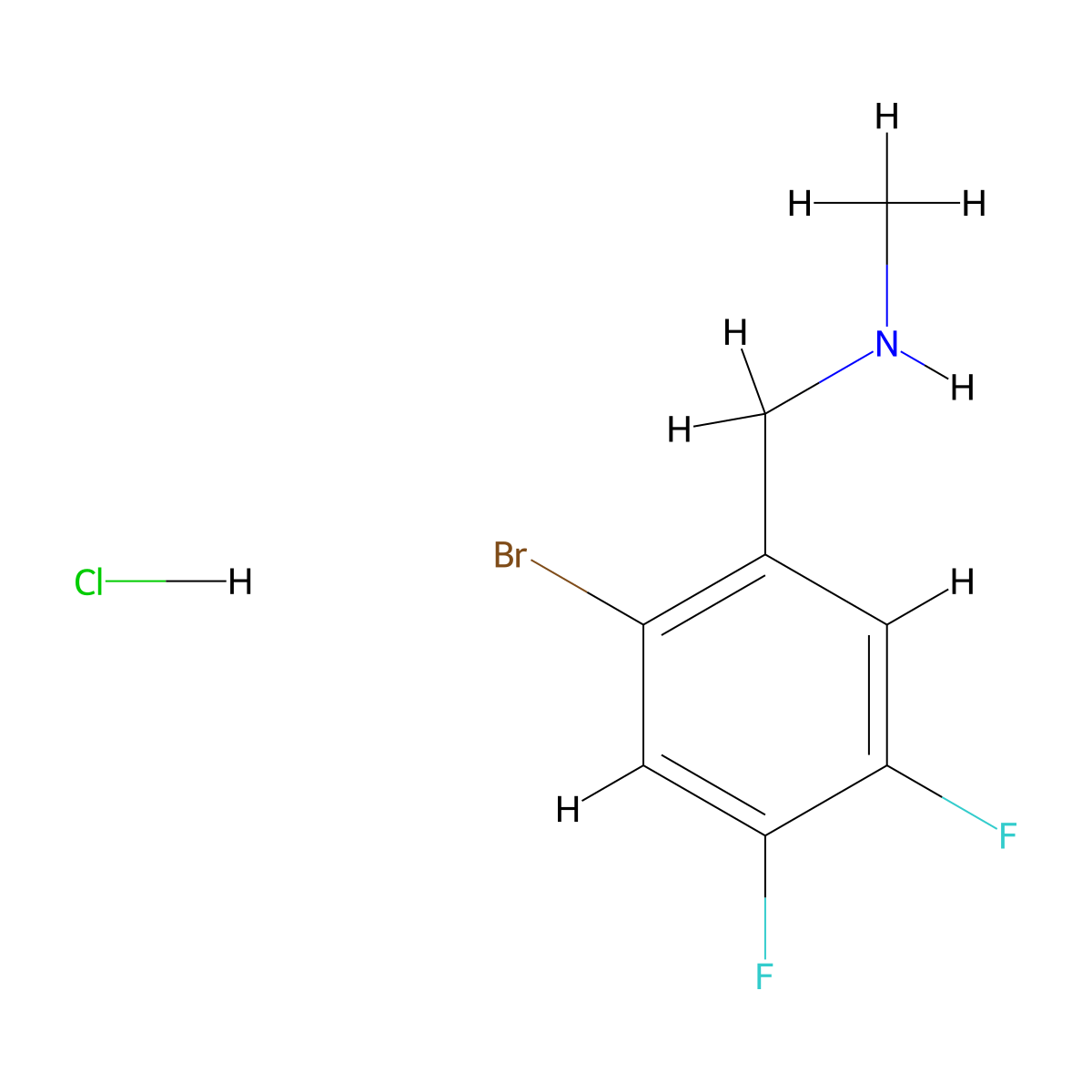 [(2-Bromo-4,5-difluorophenyl)methyl](methyl)amine hydrochloride molecular structure, CAS 2995277-91-1