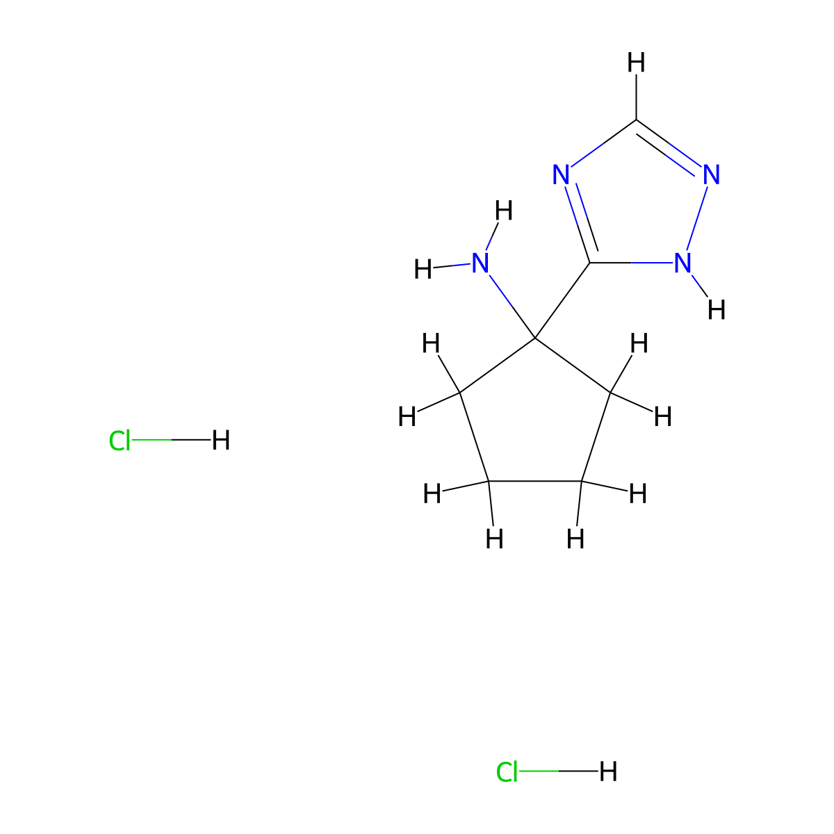1-(1H-1,2,4-triazol-3-yl)cyclopentan-1-amine dihydrochloride molecular structure, CAS 2995277-93-3
