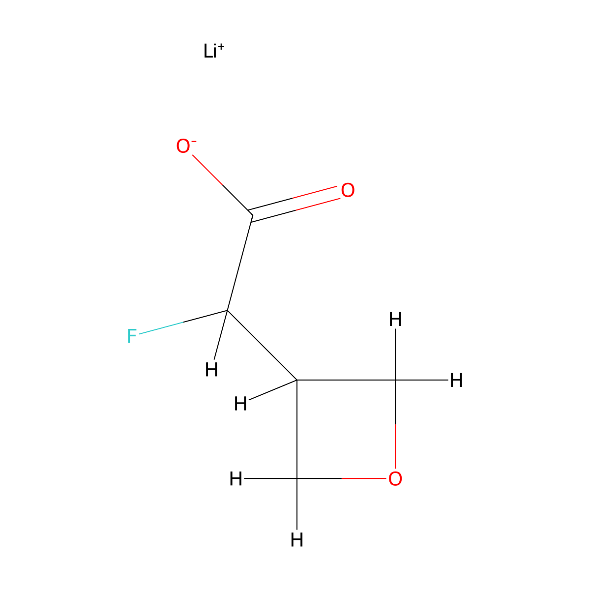 Lithium(1+) 2-fluoro-2-(oxetan-3-yl)acetate molecular structure, CAS 2995278-01-6