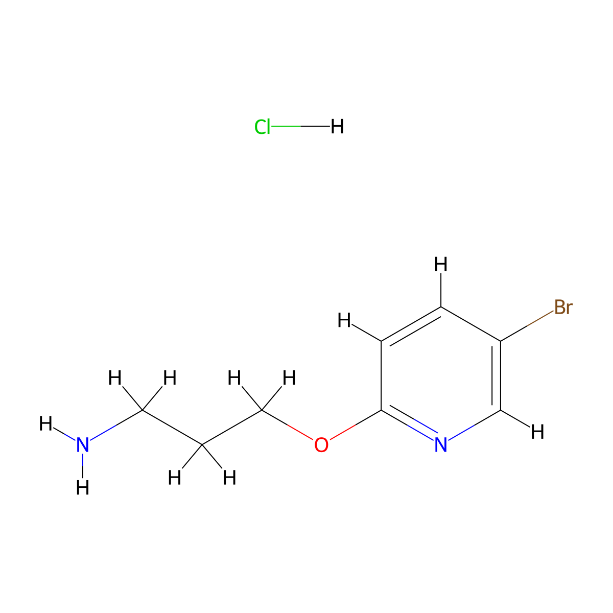 3-[(5-Bromopyridin-2-yl)oxy]propan-1-amine hydrochloride molecular structure, CAS 2995278-05-0