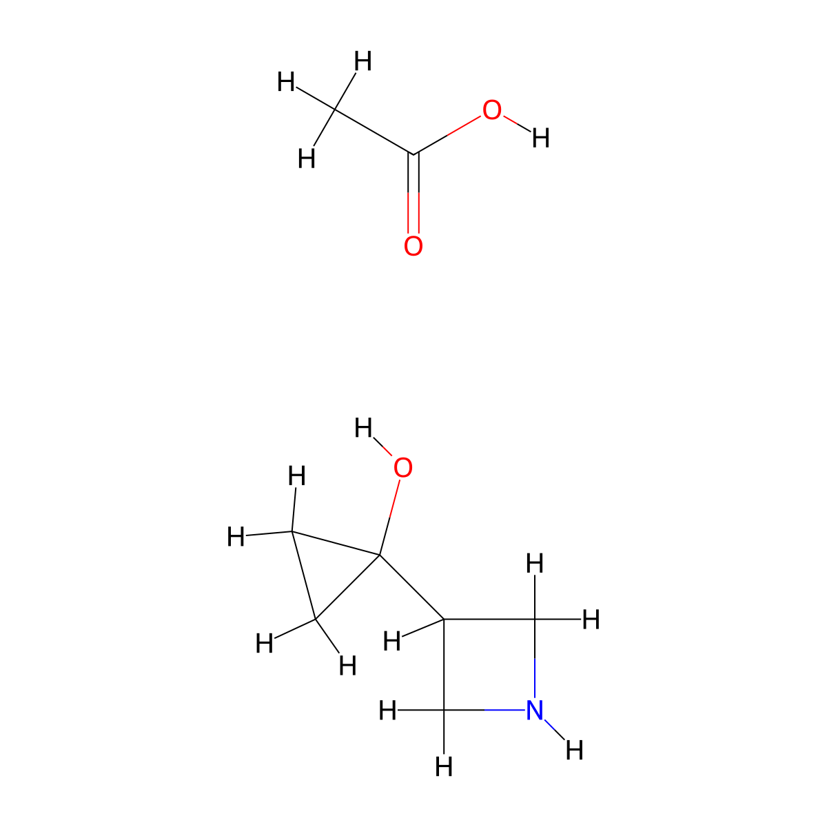 1-(Azetidin-3-YL)cyclopropan-1-OL, acetic acid molecular structure, CAS 2995278-07-2