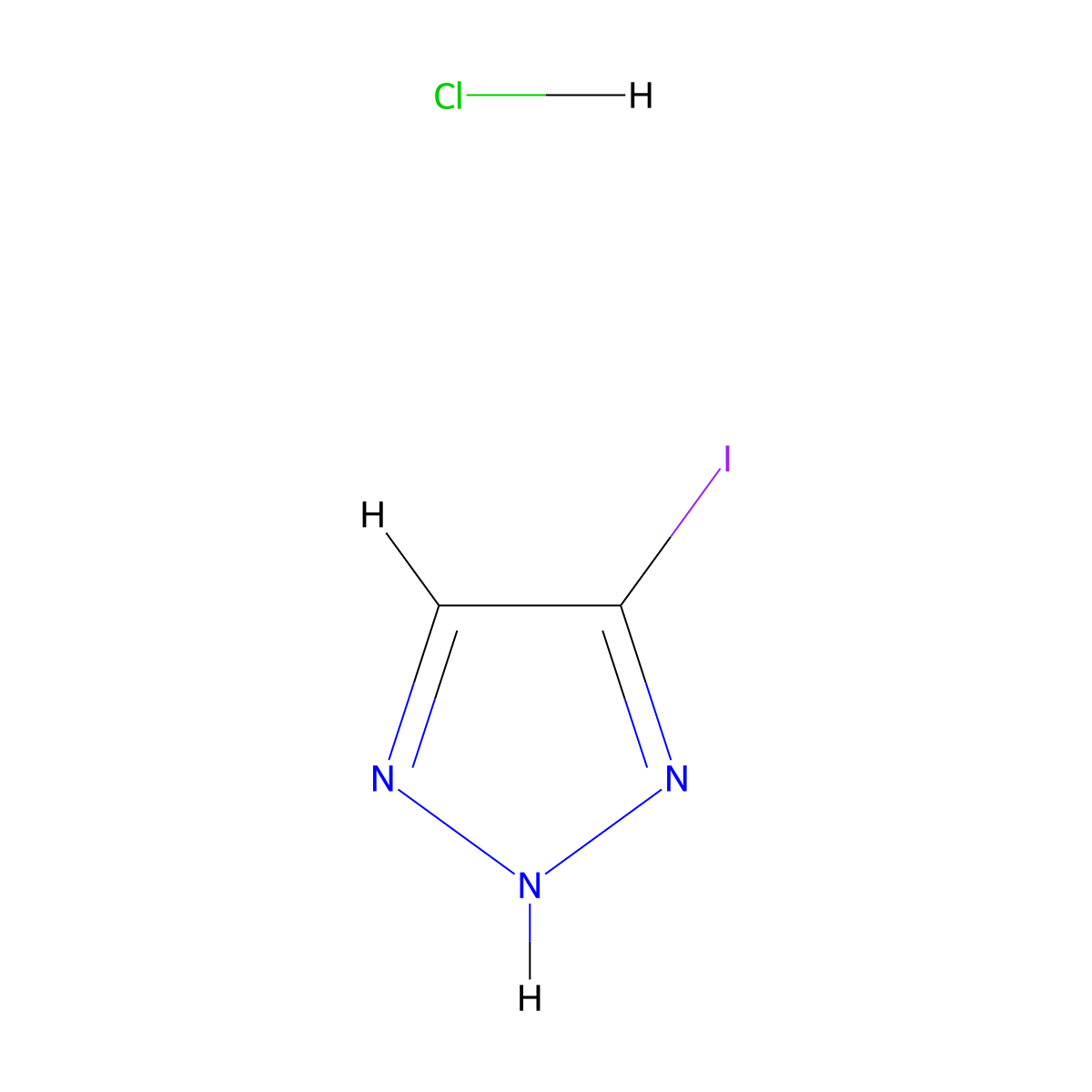 4-iodo-2H-triazole;hydrochloride molecular structure, CAS 2995278-09-4