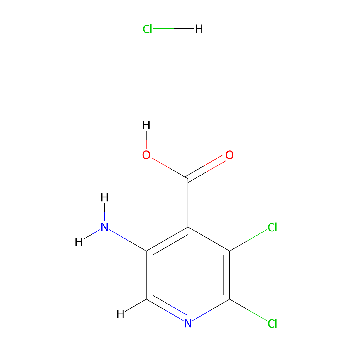 5-Amino-2,3-dichloropyridine-4-carboxylic acid hydrochloride molecular structure, CAS 2995278-14-1