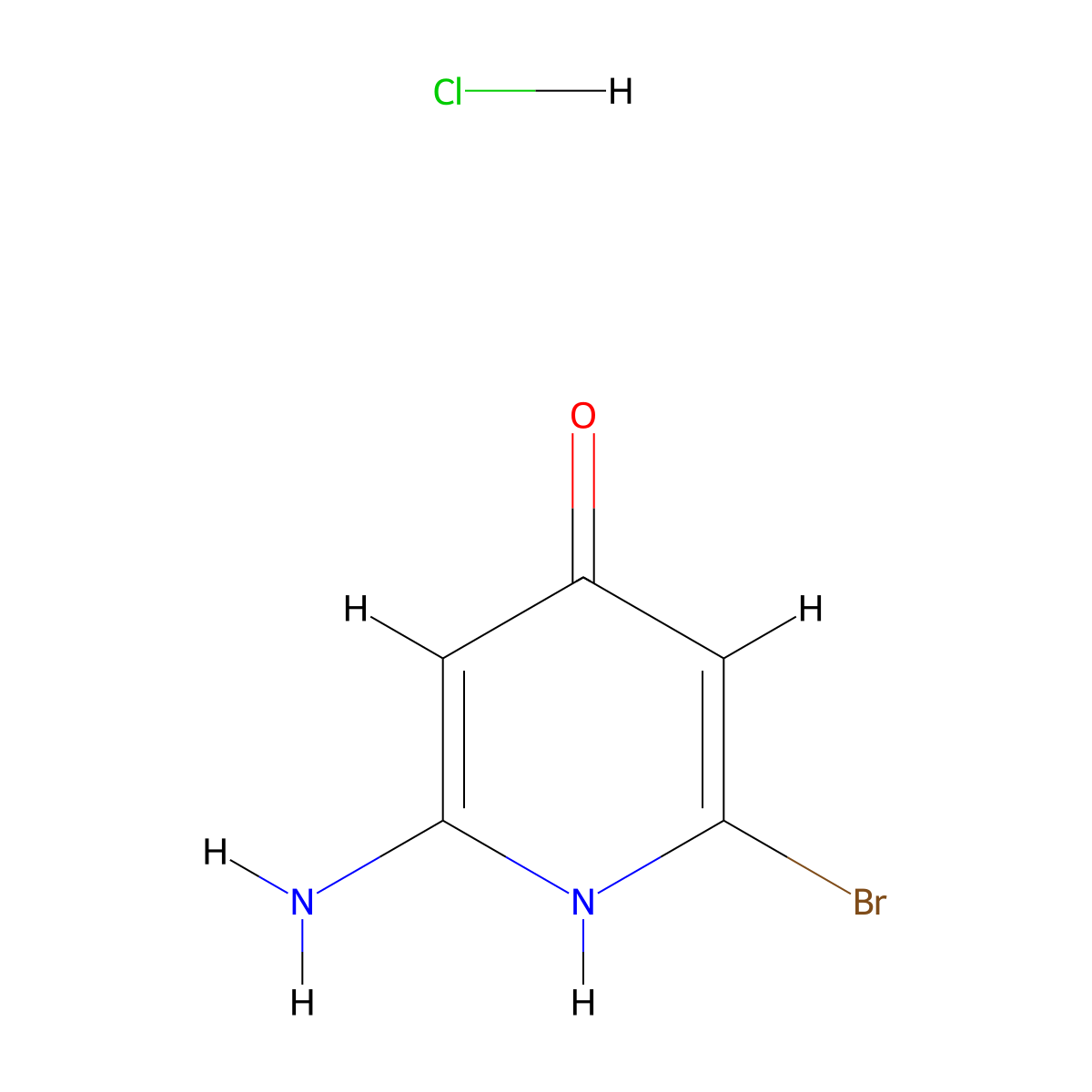 2-Amino-6-bromopyridin-4-ol hydrochloride molecular structure, CAS 2995278-23-2