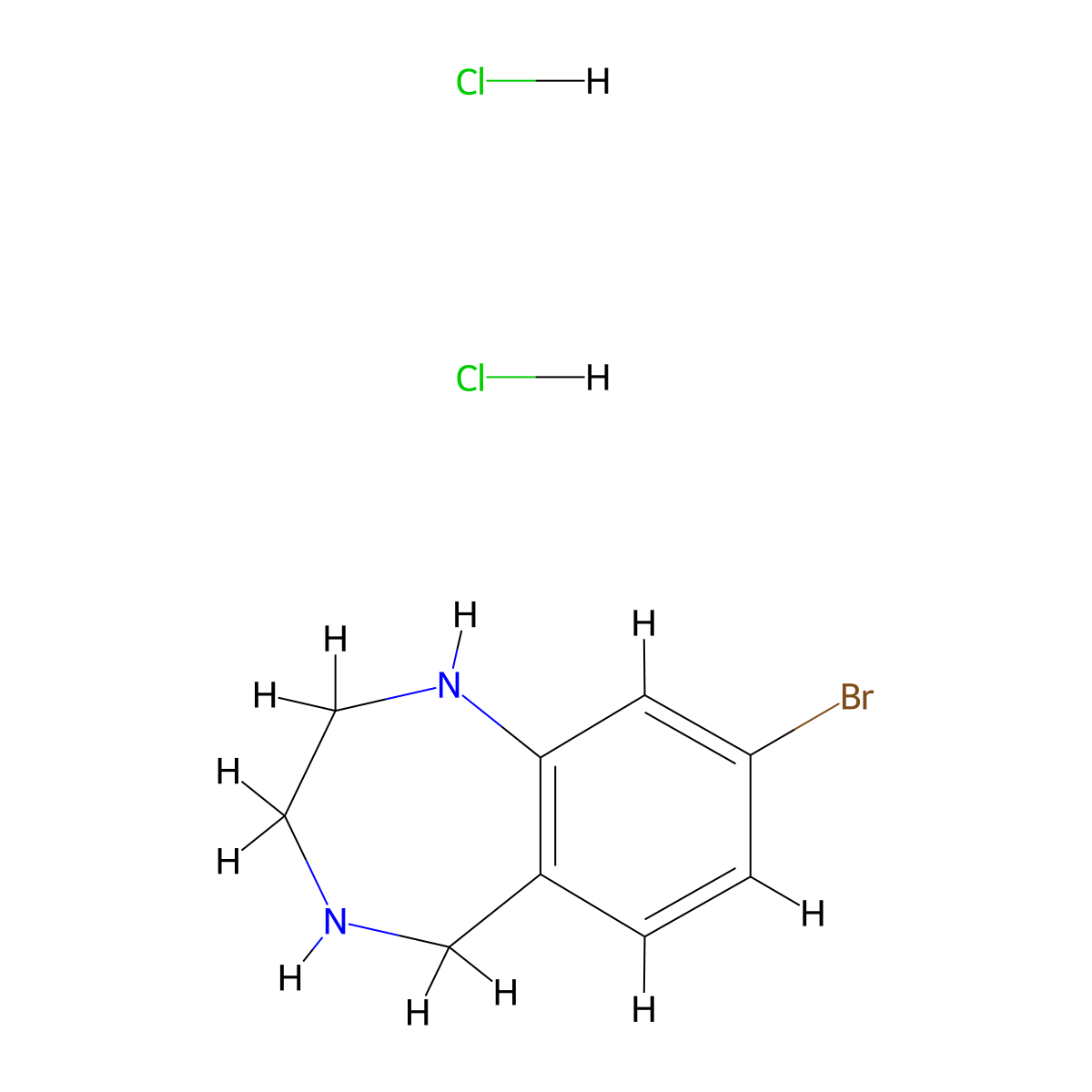 8-bromo-2,3,4,5-tetrahydro-1H-1,4-benzodiazepine dihydrochloride molecular structure, CAS 2995278-26-5