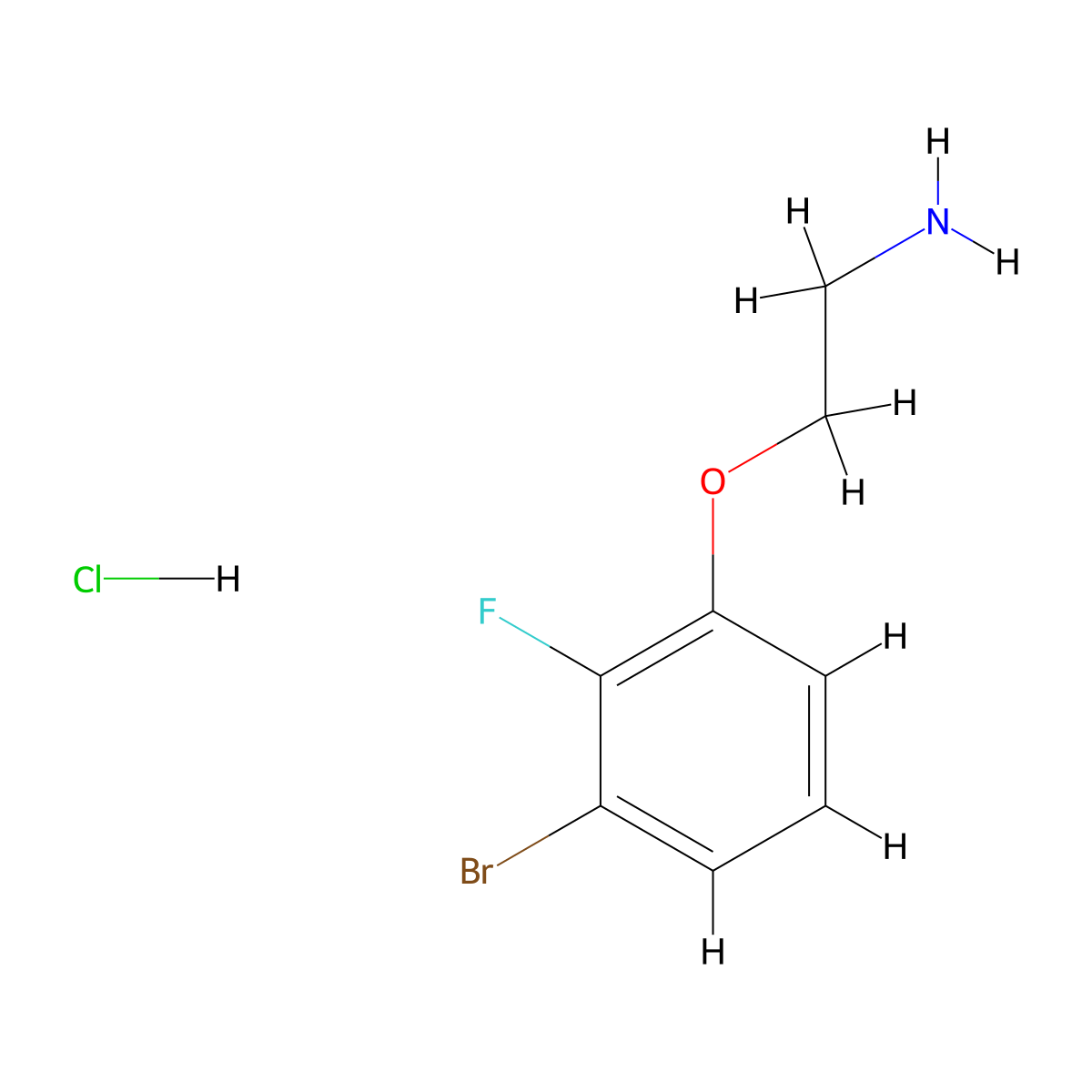 2-(3-Bromo-2-fluorophenoxy)ethan-1-amine hydrochloride molecular structure, CAS 2995278-33-4