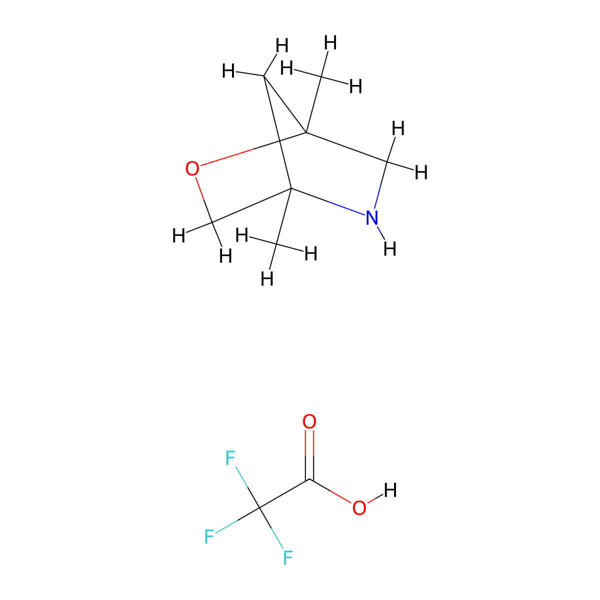 1,4-Dimethyl-2-oxa-5-azabicyclo[2.2.1]heptane; trifluoroacetic acid molecular structure, CAS 2995278-35-6