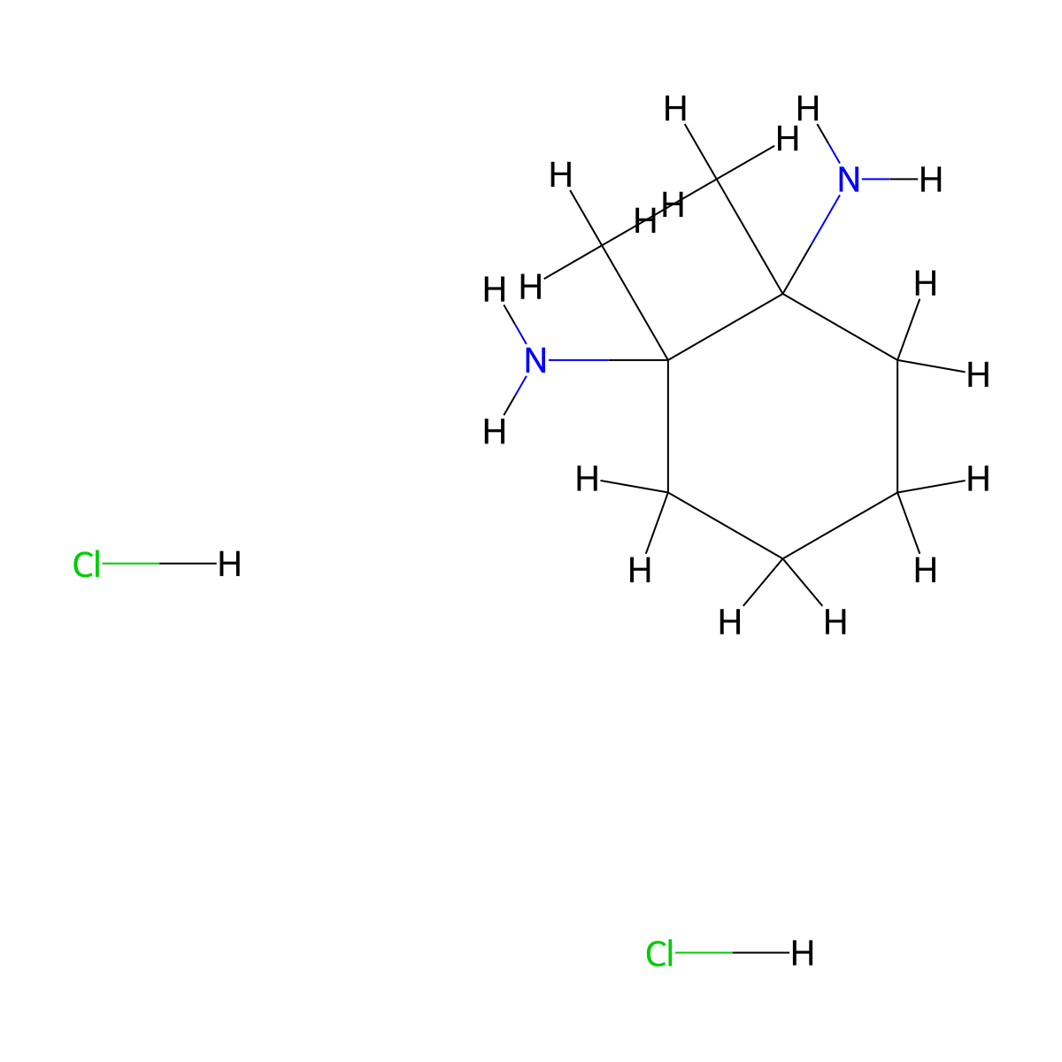 1,2-Dimethylcyclohexane-1,2-diamine dihydrochloride molecular structure, CAS 2995278-36-7