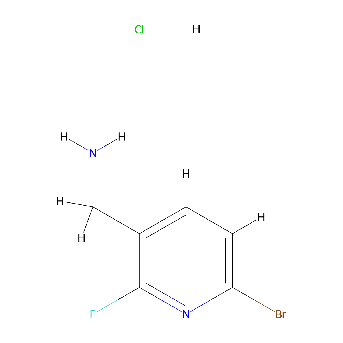 1-(6-Bromo-2-fluoropyridin-3-yl)methanamine hydrochloride molecular structure, CAS 2995278-43-6