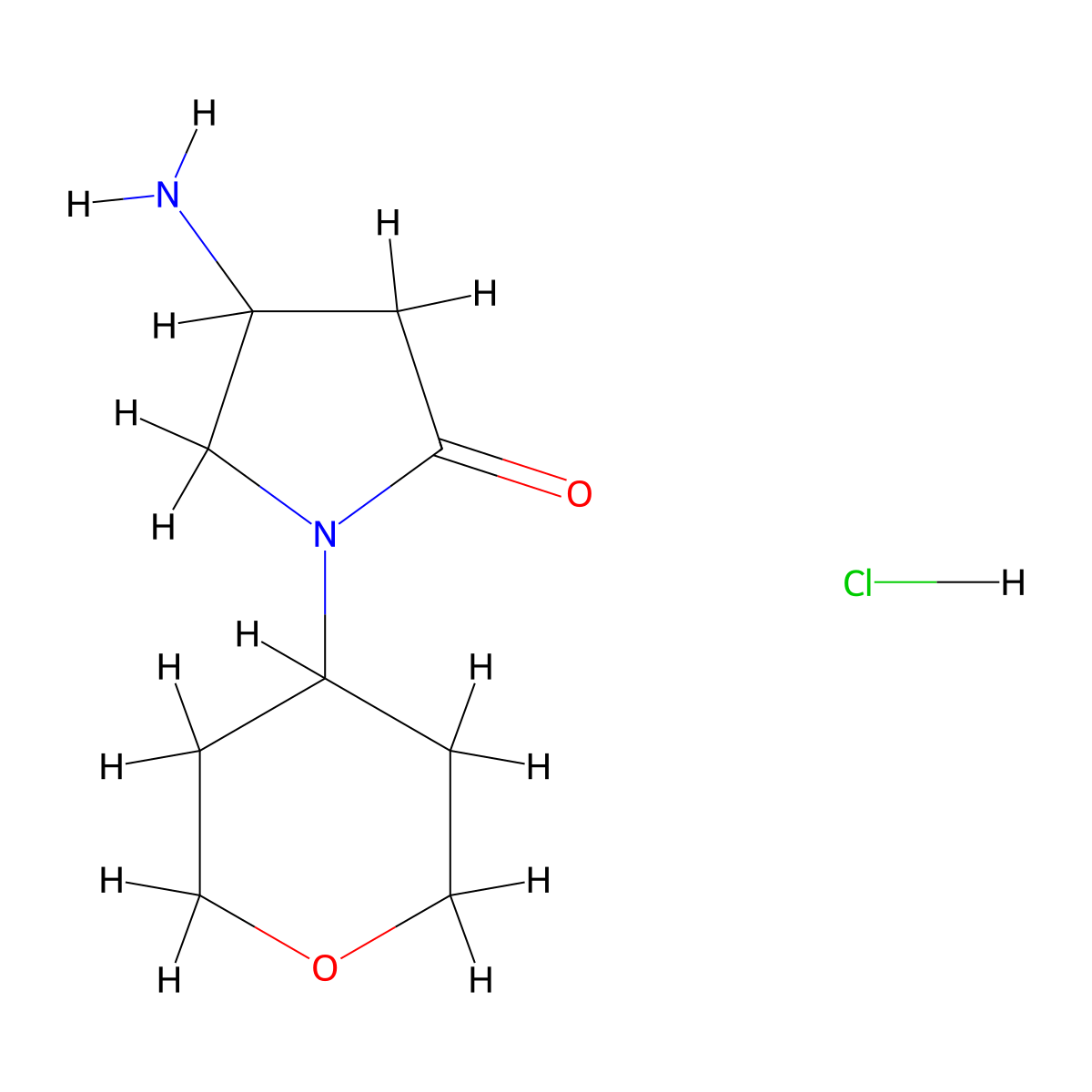4-Amino-1-(oxan-4-yl)pyrrolidin-2-one hydrochloride molecular structure, CAS 2995278-50-5