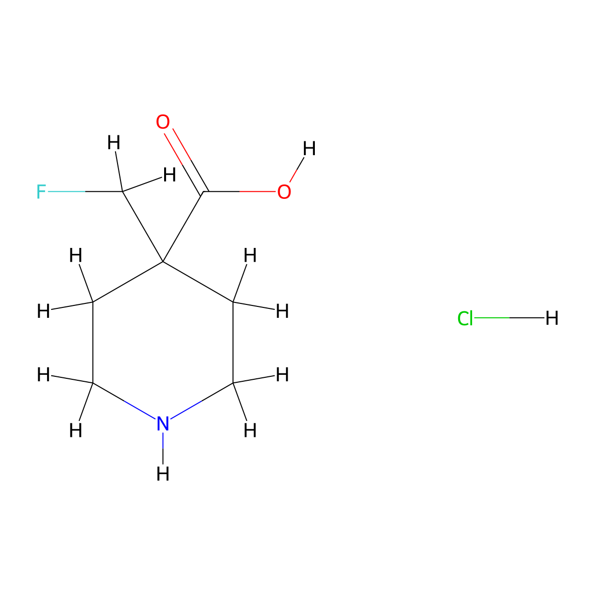 4-(Fluoromethyl)piperidine-4-carboxylic acid hydrochloride molecular structure, CAS 2995278-58-3