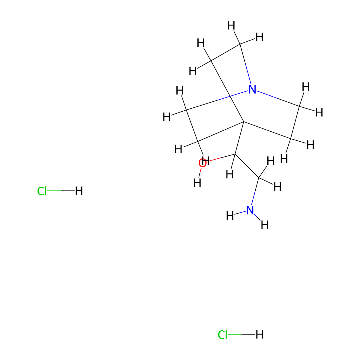 2-Amino-1-(quinuclidin-4-YL)ethan-1-OL dihydrochloride molecular structure, CAS 2995278-60-7