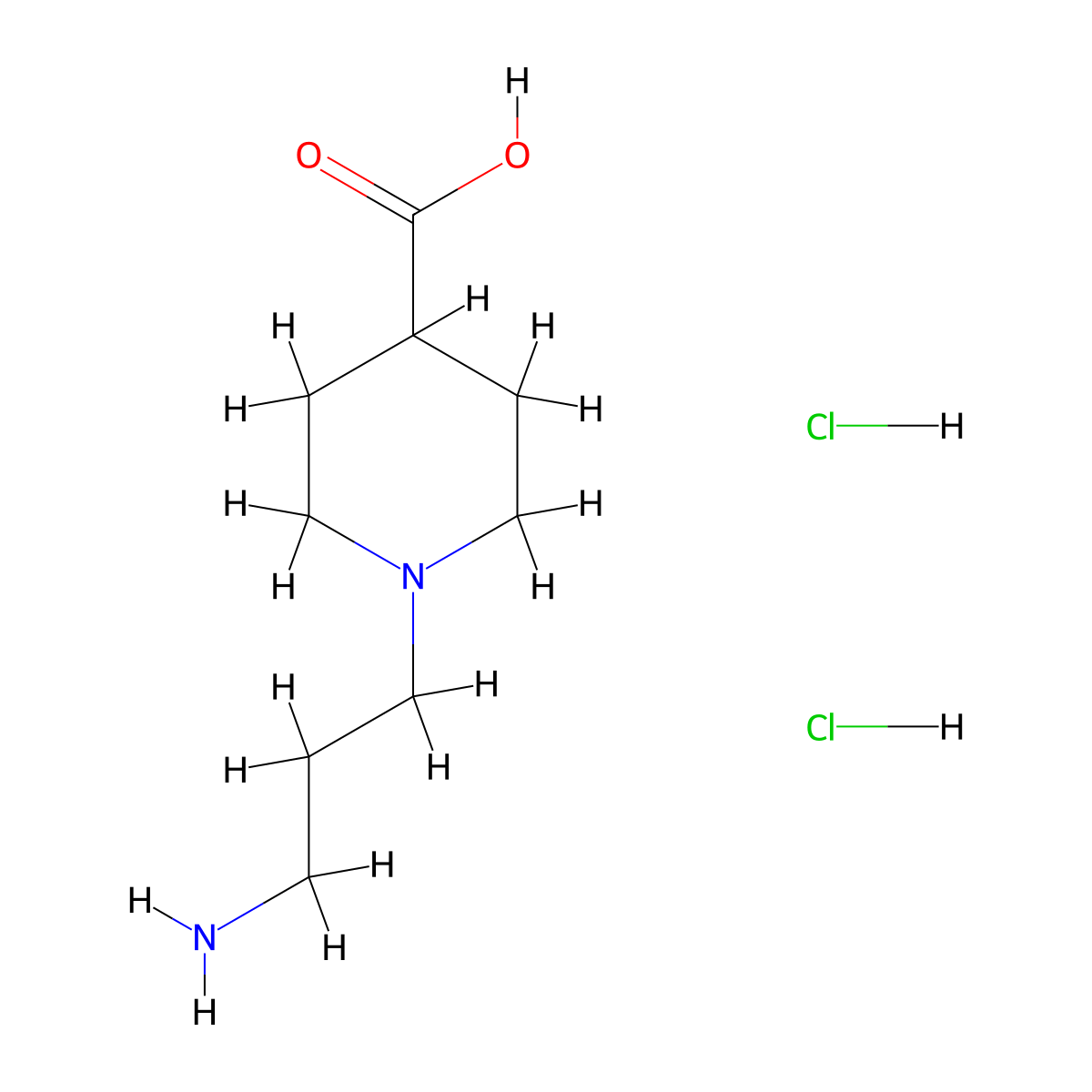 1-(3-Aminopropyl)piperidine-4-carboxylic acid;dihydrochloride molecular structure, CAS 2995278-65-2