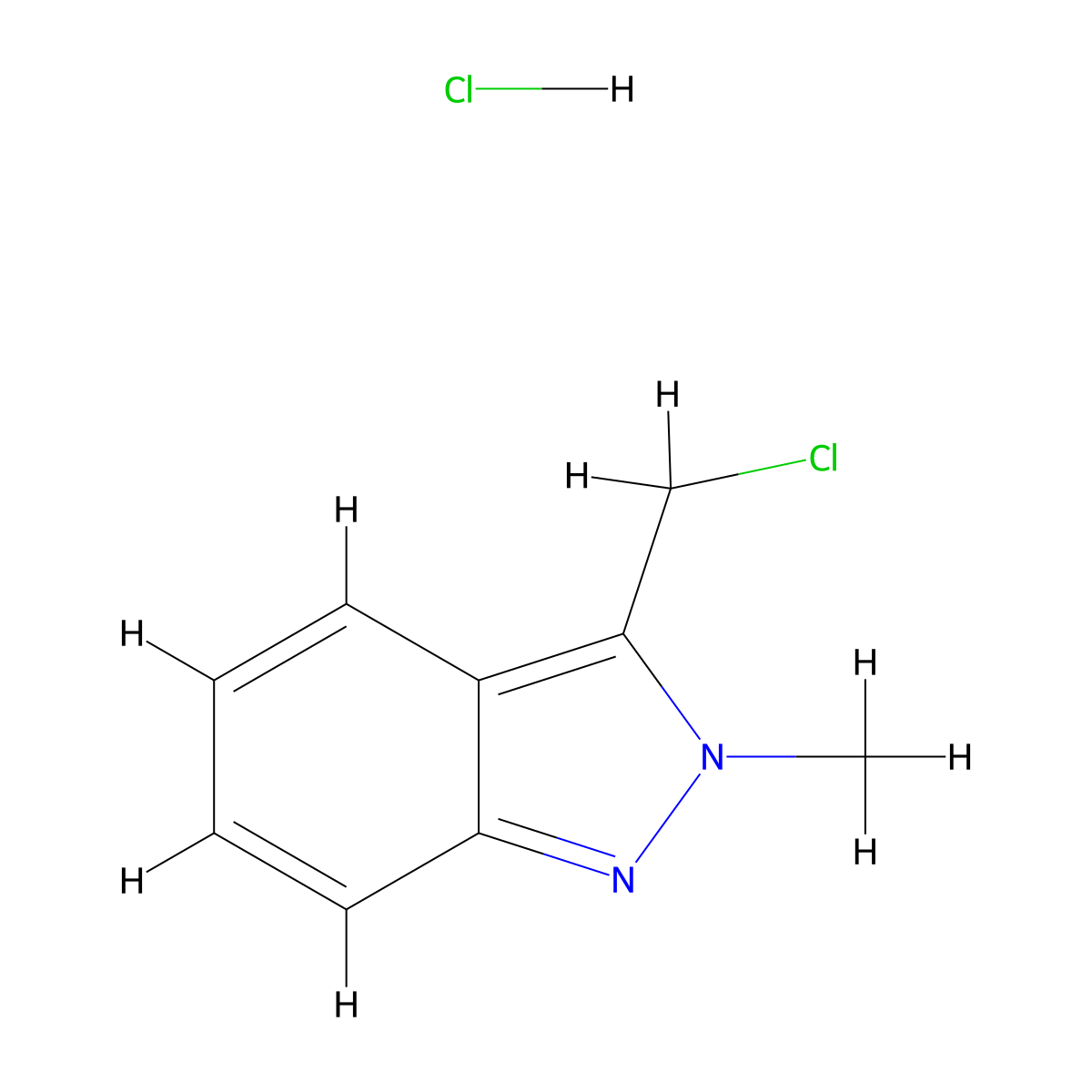 3-(Chloromethyl)-2-methyl-2H-indazole hydrochloride molecular structure, CAS 2995278-74-3
