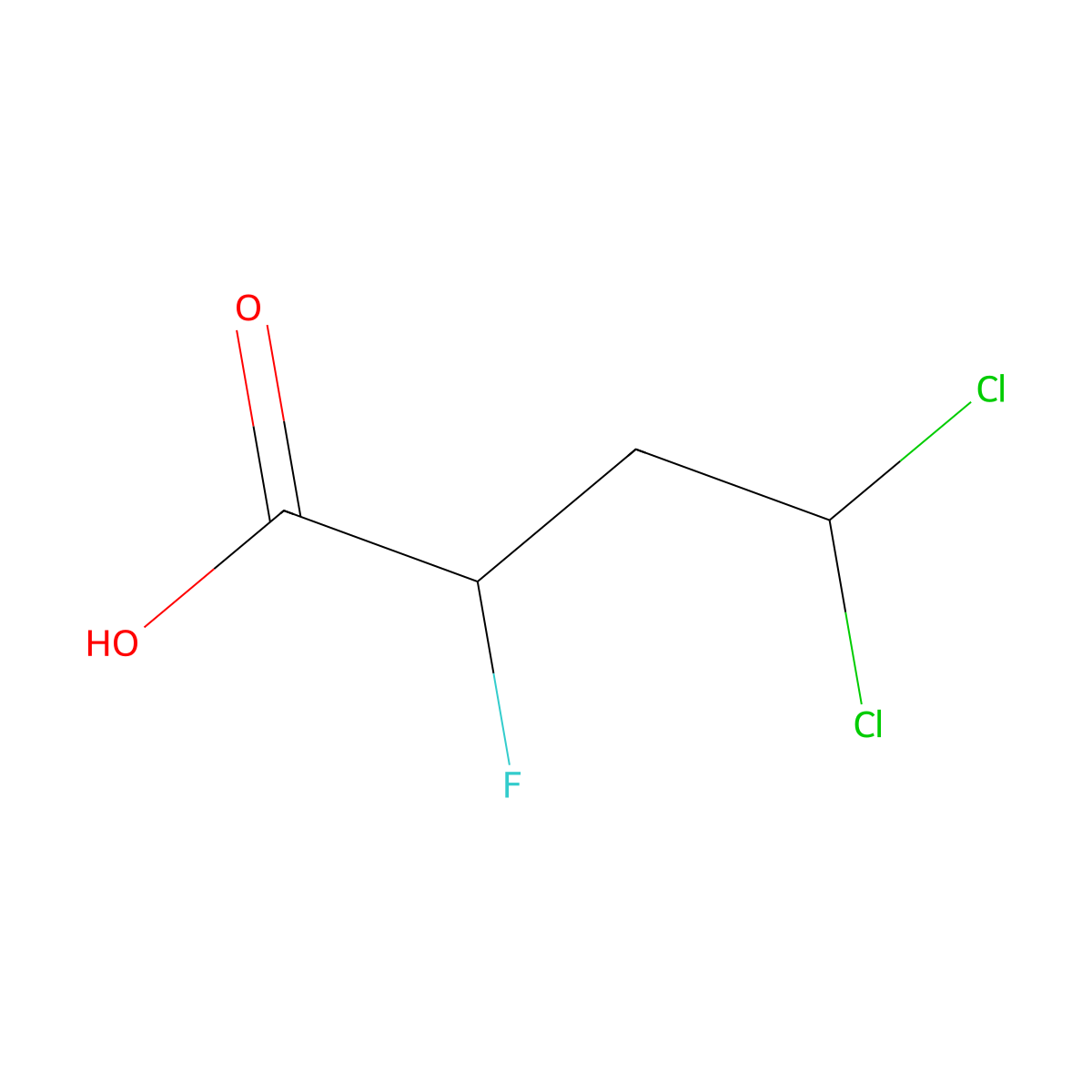 4,4-Dichloro-2-fluorobutanoic acid molecular structure, CAS 2995278-77-6