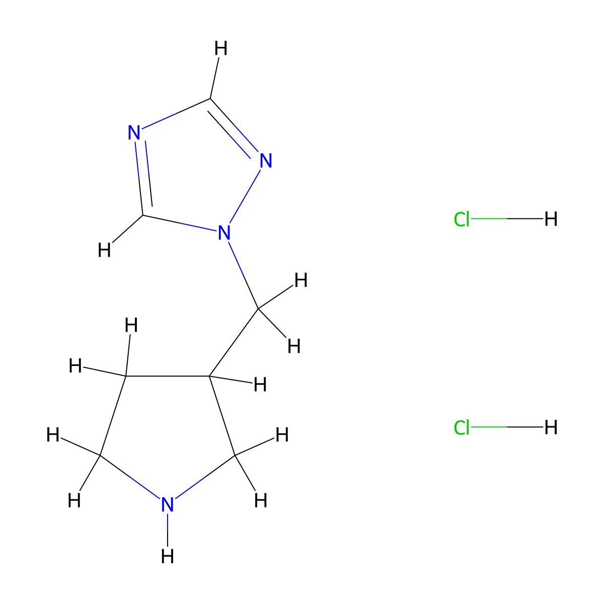 1-(Pyrrolidin-3-ylmethyl)-1,2,4-triazole;dihydrochloride molecular structure, CAS 2995278-80-1