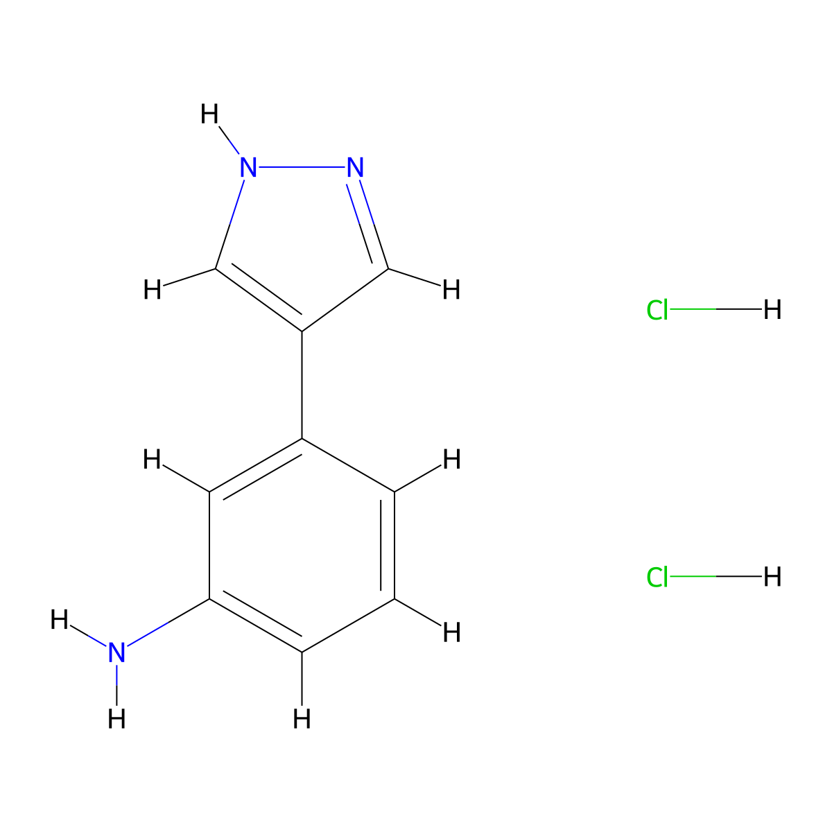 3-(1H-pyrazol-4-yl)aniline dihydrochloride molecular structure, CAS 2995278-82-3