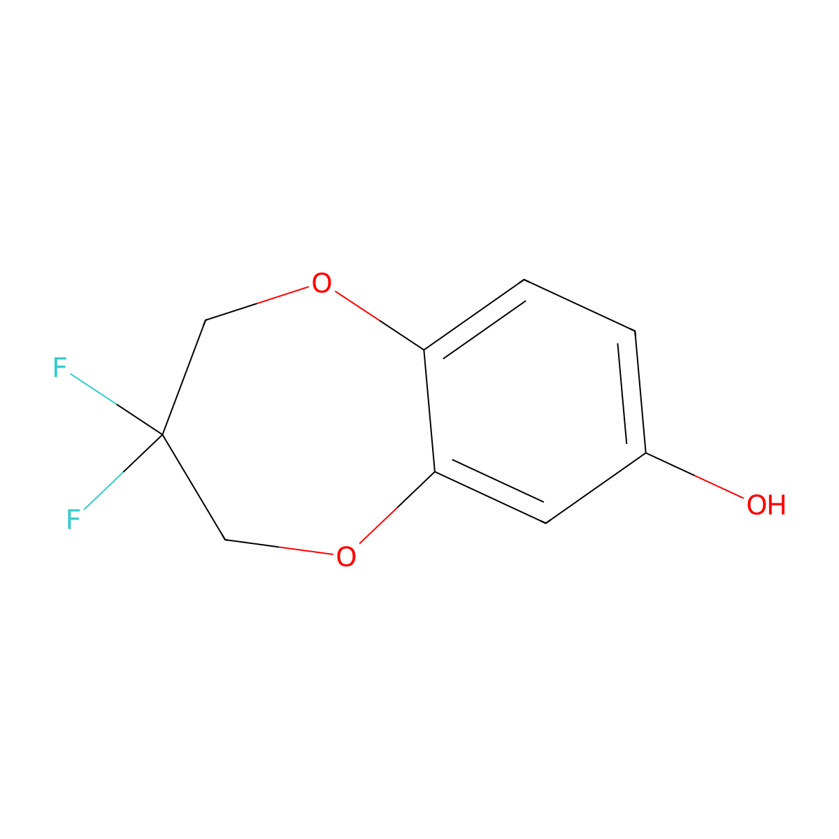 3,3-difluoro-3,4-dihydro-2H-1,5-benzodioxepin-7-ol molecular structure, CAS 2995278-84-5