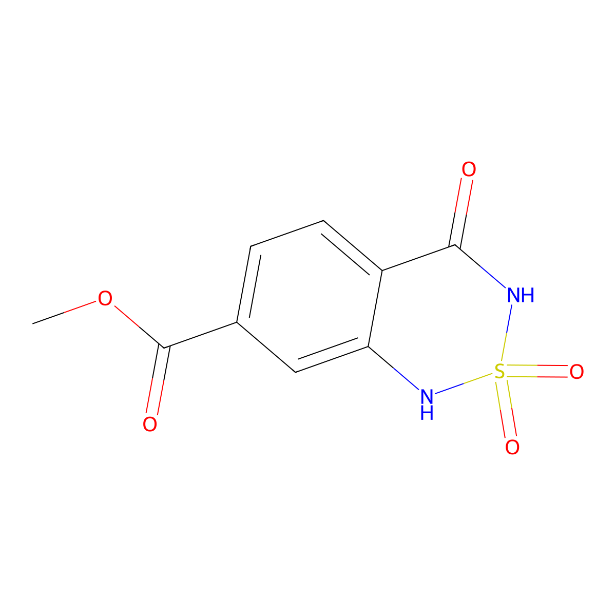 methyl 2,2,4-trioxo-3,4-dihydro-1H-2lambda6,1,3-benzothiadiazine-7-carboxylate molecular structure, CAS 2995278-85-6