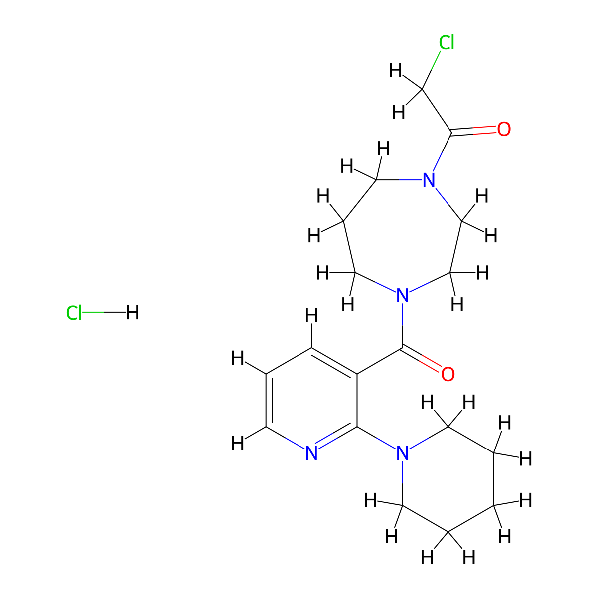 2-Chloro-1-{4-[2-(piperidin-1-yl)pyridine-3-carbonyl]-1,4-diazepan-1-yl}ethan-1-one hydrochloride molecular structure, CAS 2995278-88-9