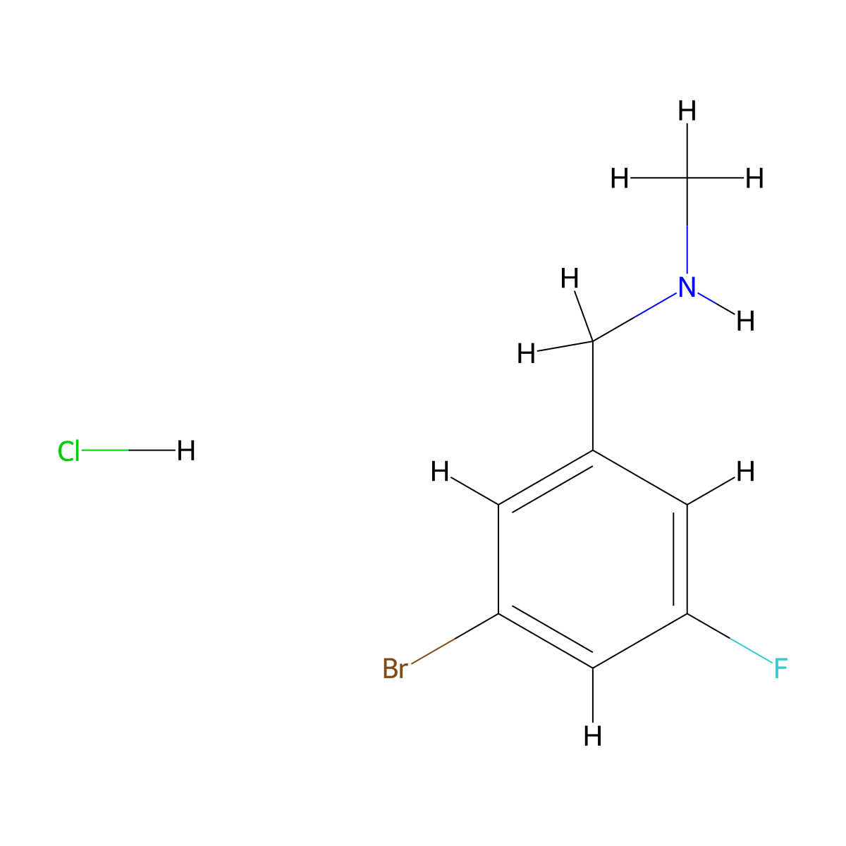 [(3-Bromo-5-fluorophenyl)methyl](methyl)amine hydrochloride molecular structure, CAS 2995278-89-0