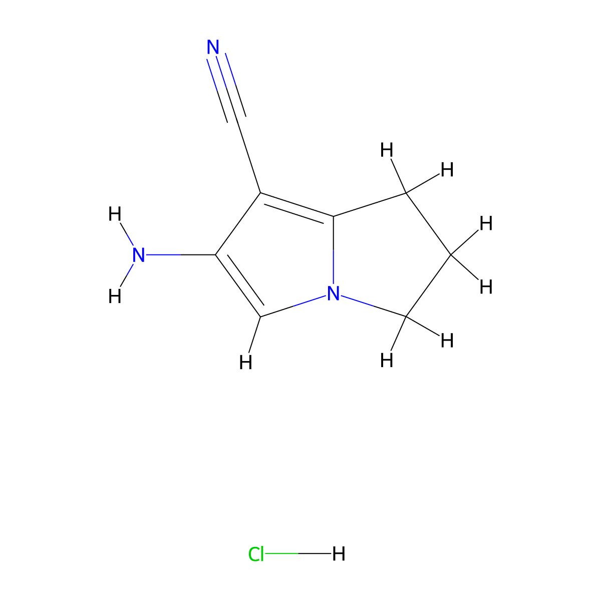 6-amino-2,3-dihydro-1H-pyrrolizine-7-carbonitrile hydrochloride molecular structure, CAS 2995278-91-4